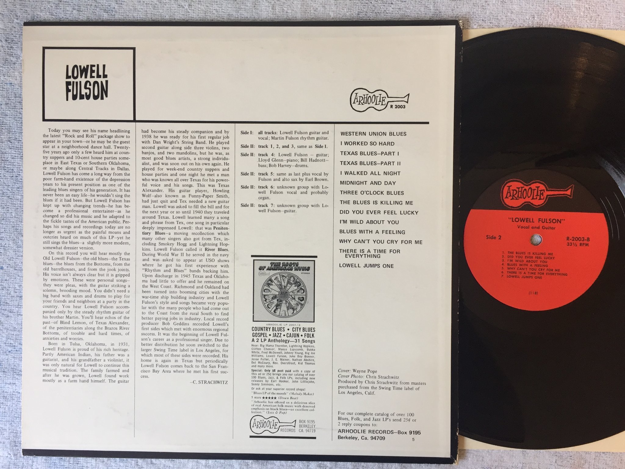 Omslagsbild för skivan LOWELL FULSON s/t LP re ARHOOLIE R 2003 blues 