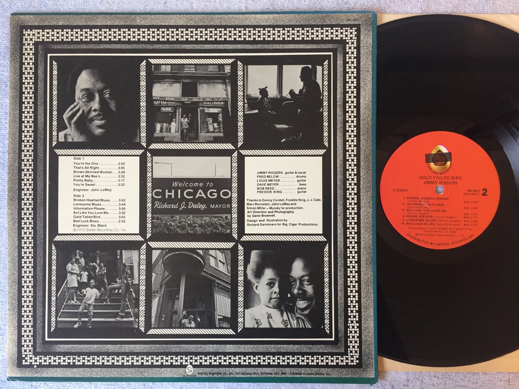 Omslagsbild för skivan JIMMY ROGERS gold tailed bird LP -73 US SHELTER SW-8921