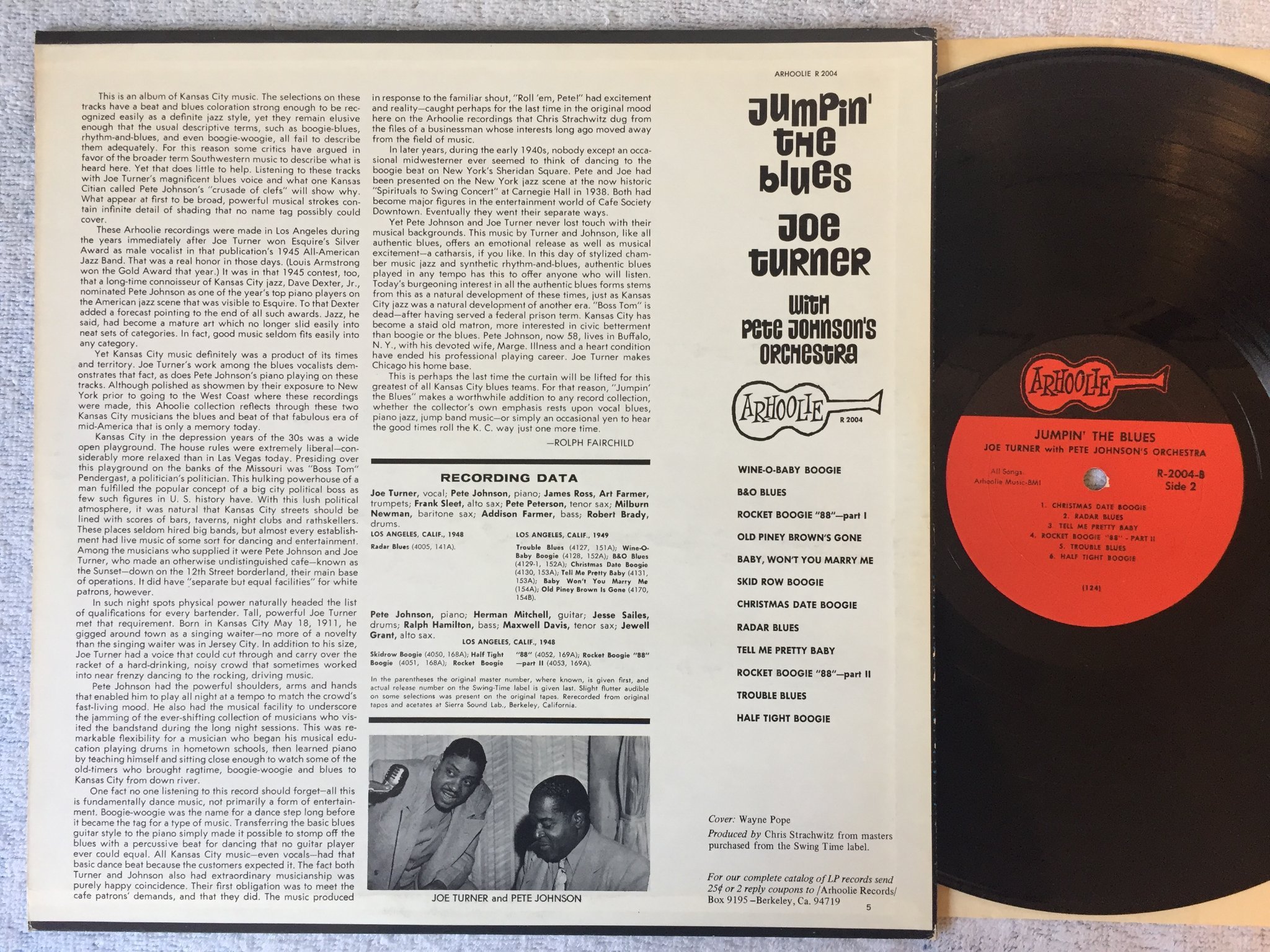 Omslagsbild för skivan JOE TURNER jumpin' the blues LP US ARHOOLIE R-2004