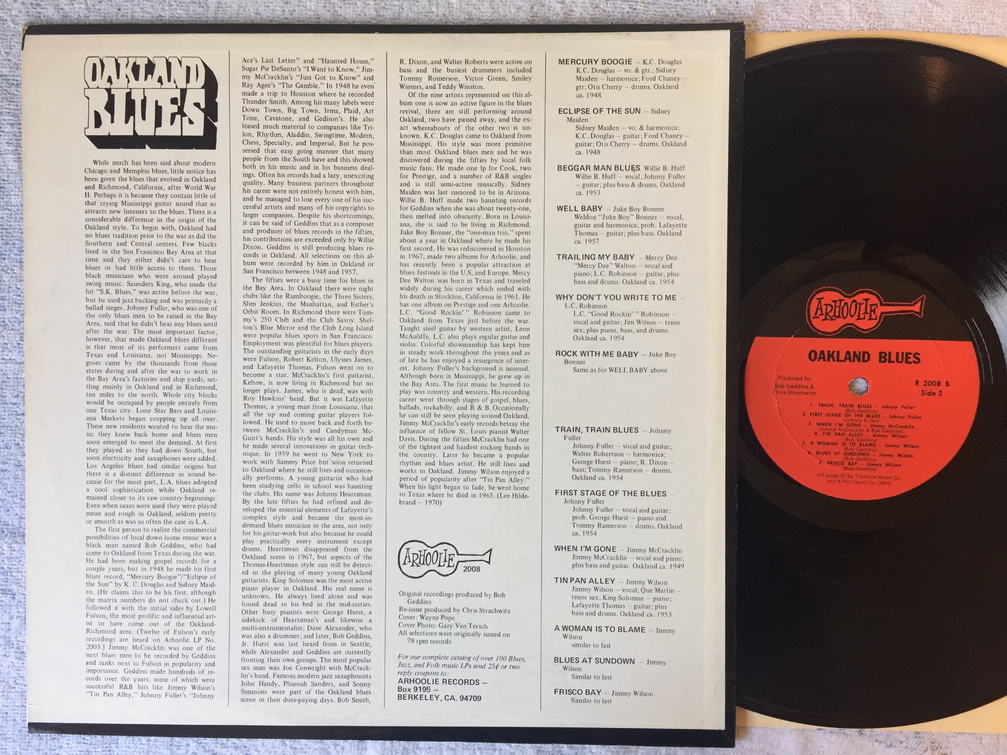 Omslagsbild för skivan V/A Oakland blues LP US ARHOOLIE R-2008