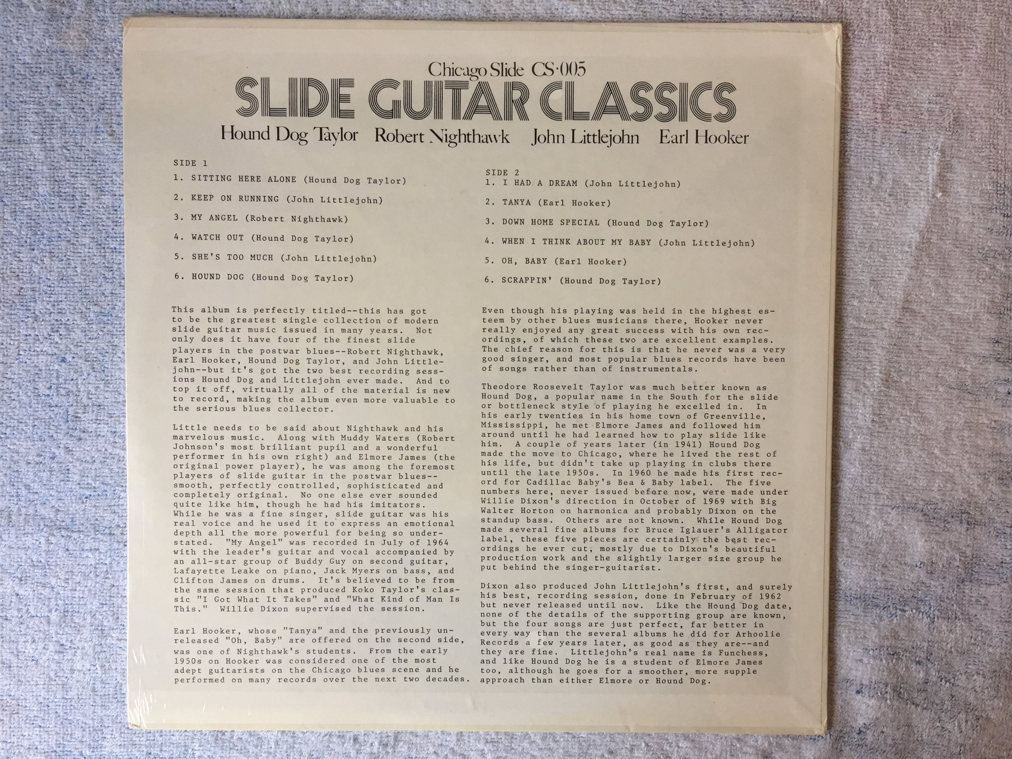 Omslagsbild för skivan V/A Slide Guitar Classics LP -79 US CHICAGO SLIDE CS 005 Still sealed