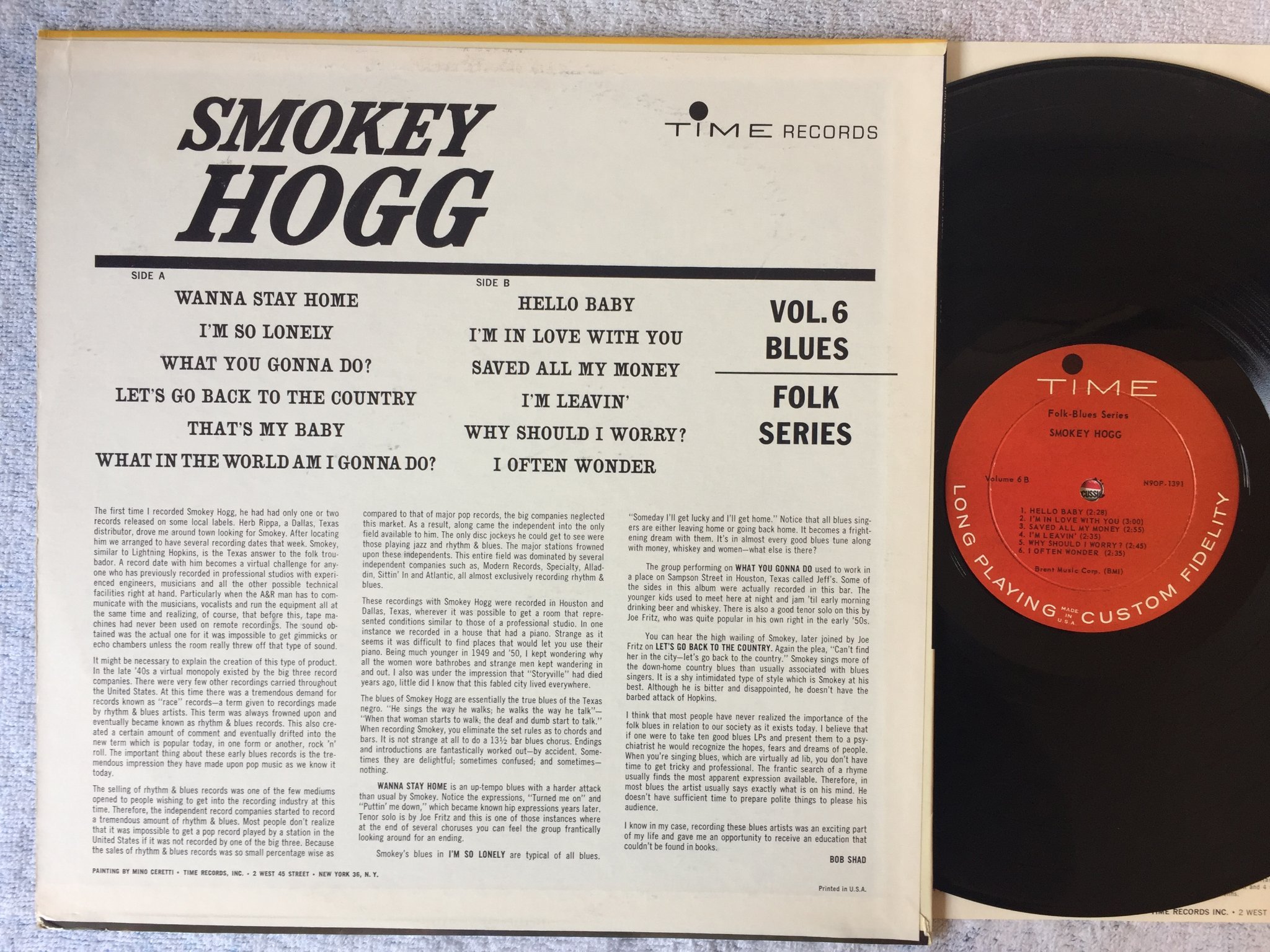 Omslagsbild för skivan SMOKEY HOGG vol 6 LP -62 US TIME N90P-1391
