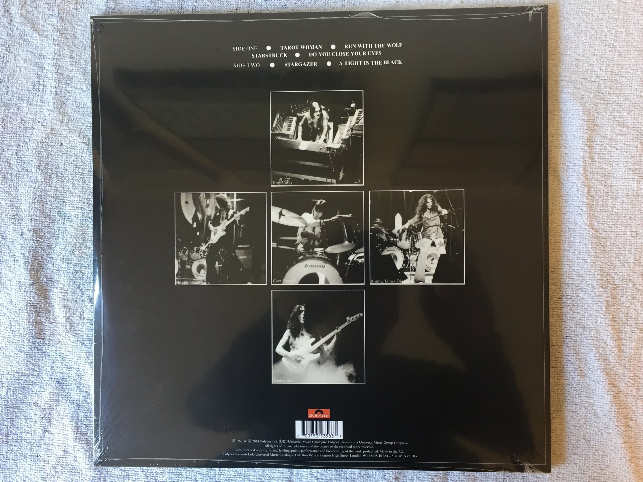 Omslagsbild för skivan RAINBOW rising LP re 2015 BACK TO BLACK 5353583 still sealed