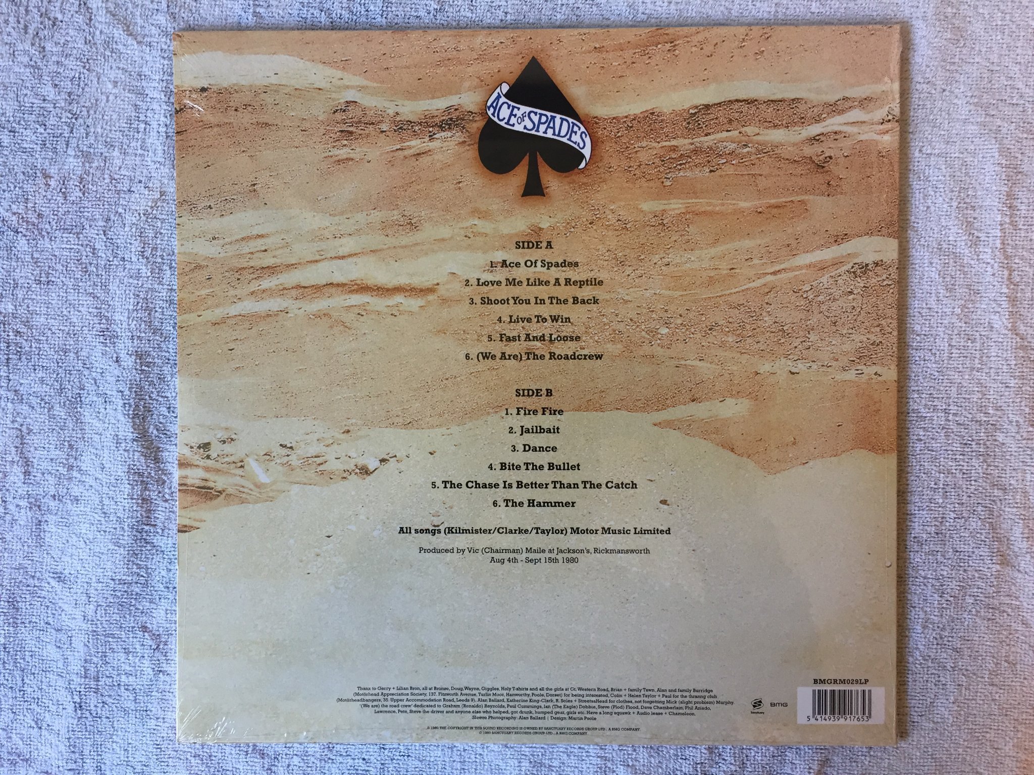 Omslagsbild för skivan MOTÖRHEAD Ace Of Spades LP re BMG BMGRM029LP still sealed