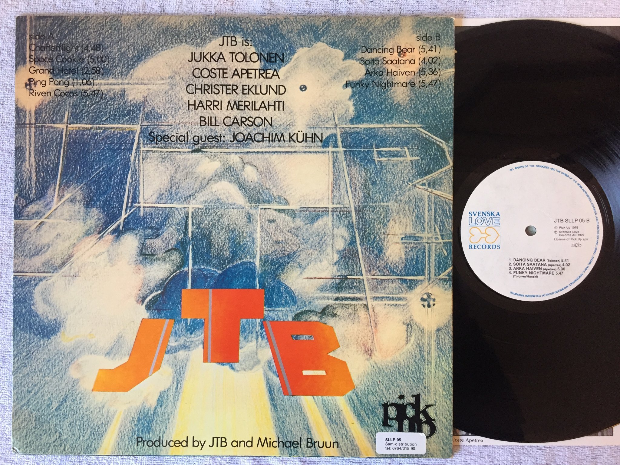 Omslagsbild för skivan JTB s/t LP -79 PULP 79-302 jazz rock JUKKA TOLONEN