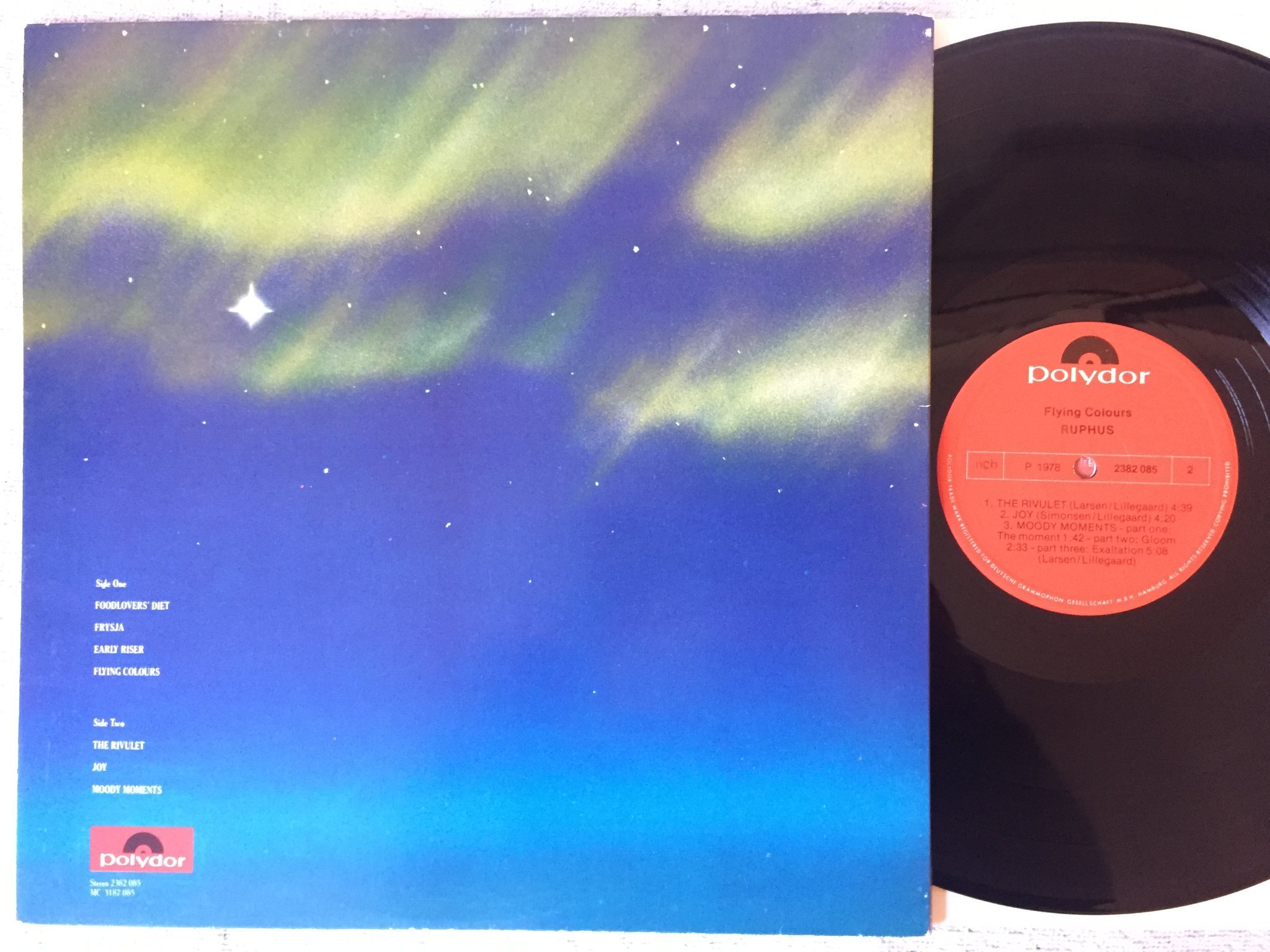 Omslagsbild för skivan RUPHUS flying colours LP -78 POLYDOR 2382085