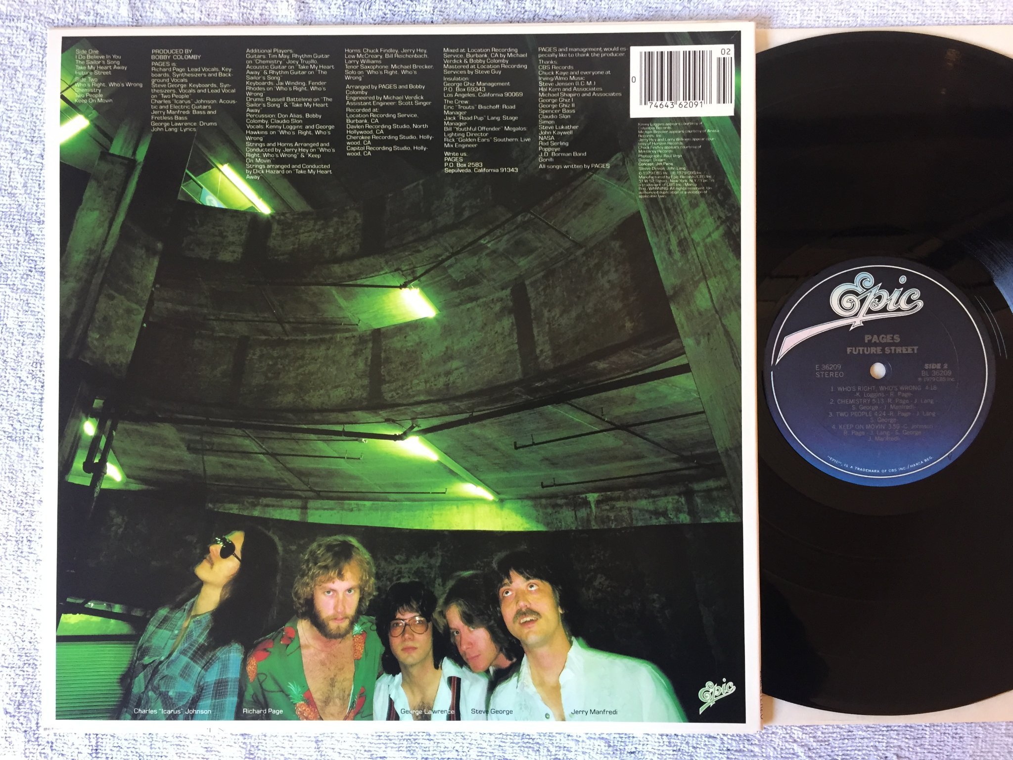 Omslagsbild för skivan PAGES future street LP -79 US EPIC JE-36209 fusion