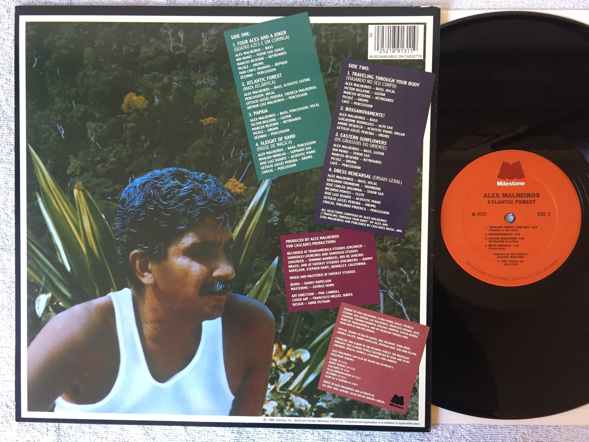 Omslagsbild för skivan ALEX MALHEIROS Atlantic forest LP -84 US MILESTONE M-9131 jazz