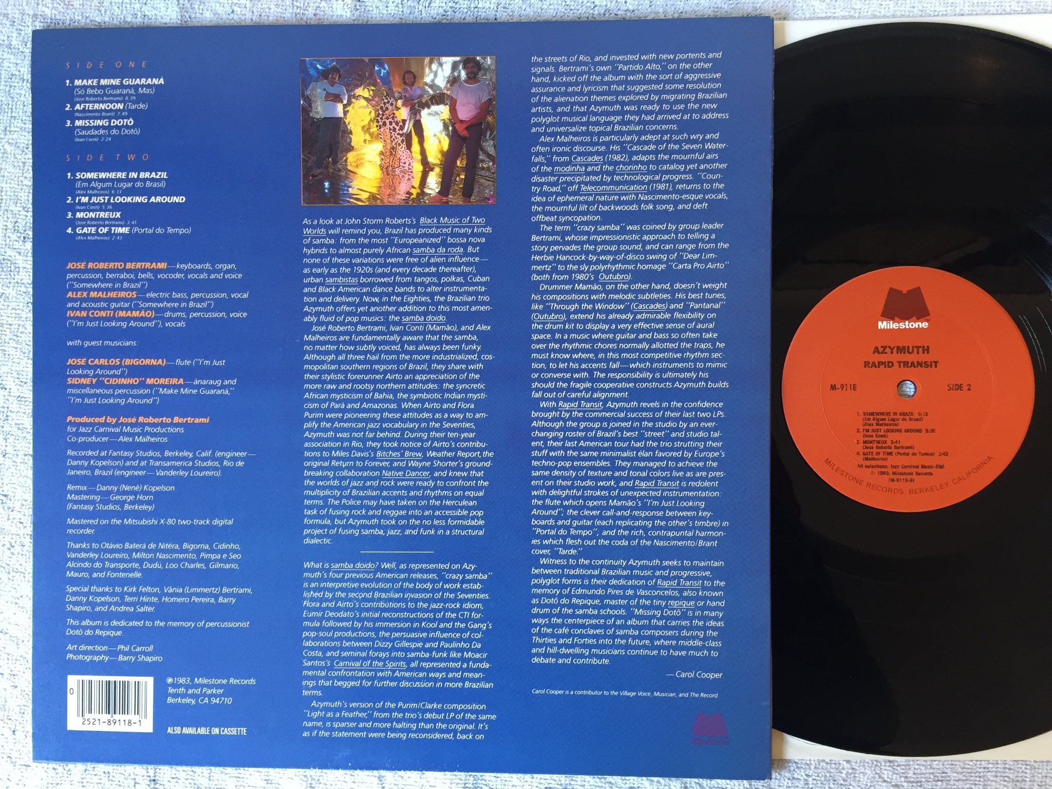 Omslagsbild för skivan AZYMUTH rapid transit LP -83 US MILESTONE M-9118