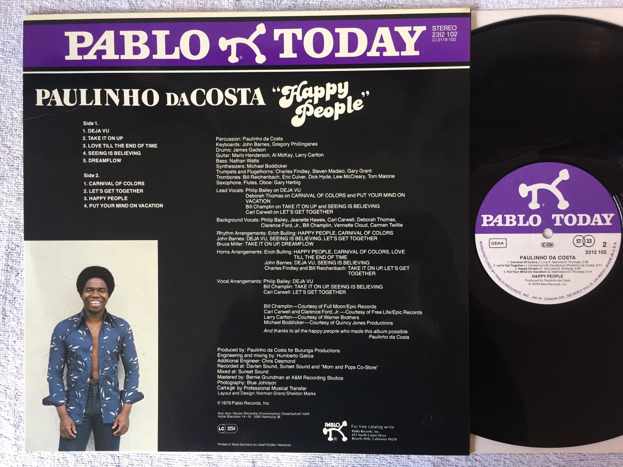 Omslagsbild för skivan PAULINHO DA COSTA happy people LP 79 Ger PABLO TODAY 2312102