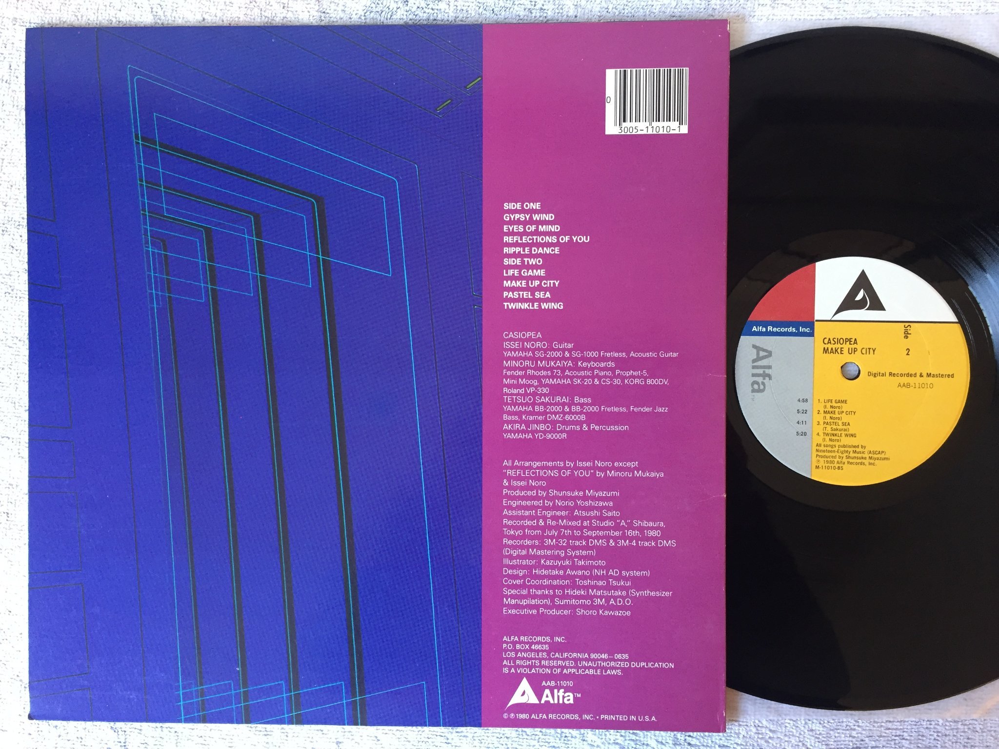 Omslagsbild för skivan CASIOPEA make it city LP -80 US ALFA AAB 11010