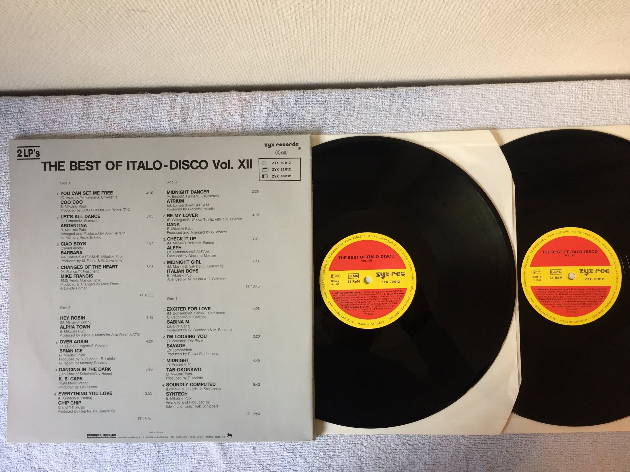 Omslagsbild för skivan V/A the best of Italo disco vol 12  2xLP -90 Ger ZYX 70015-1