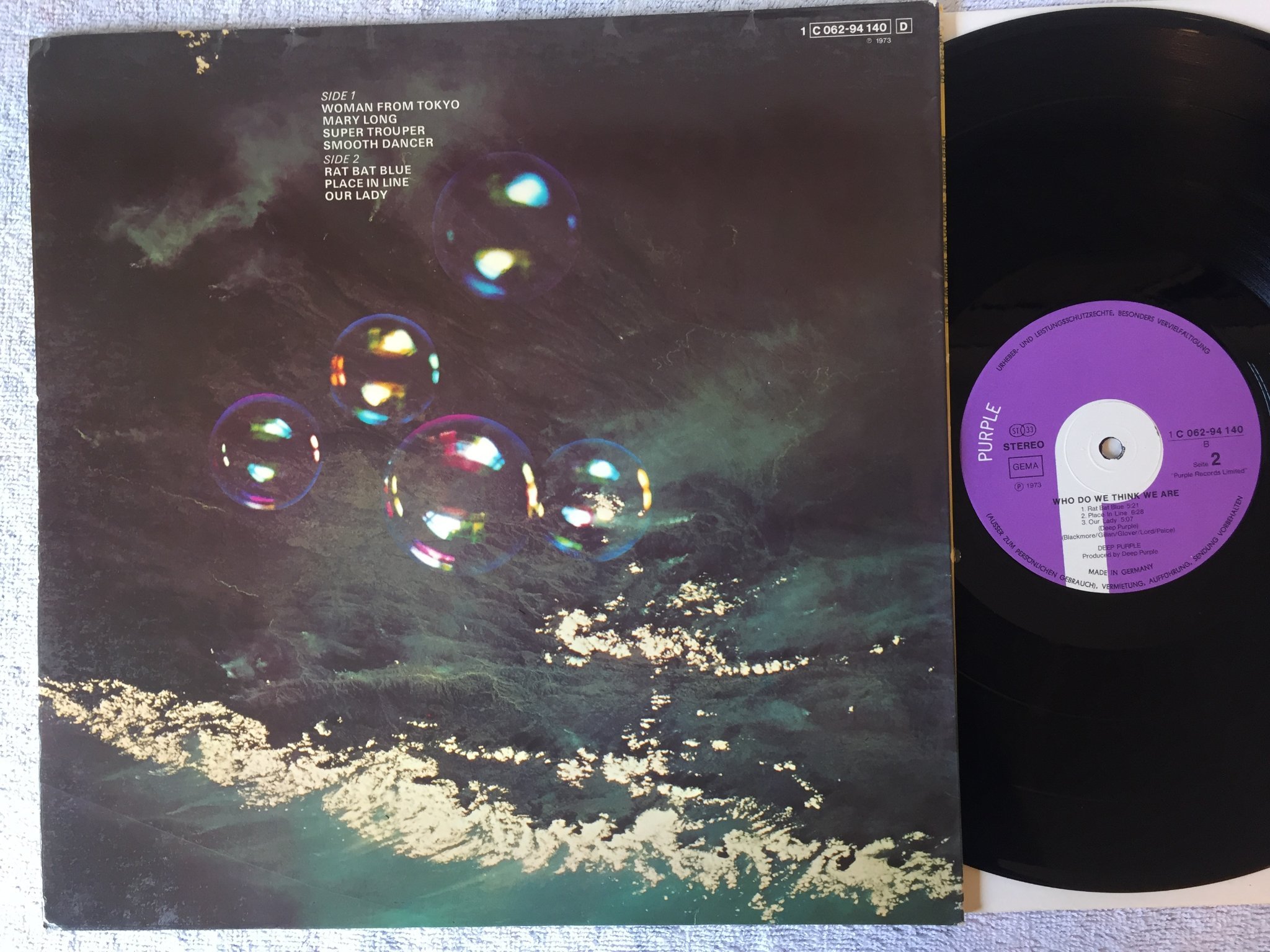 Omslagsbild för skivan DEEP PURPLE who do you think we are LP Ger PURPLE 1C 062-94 140