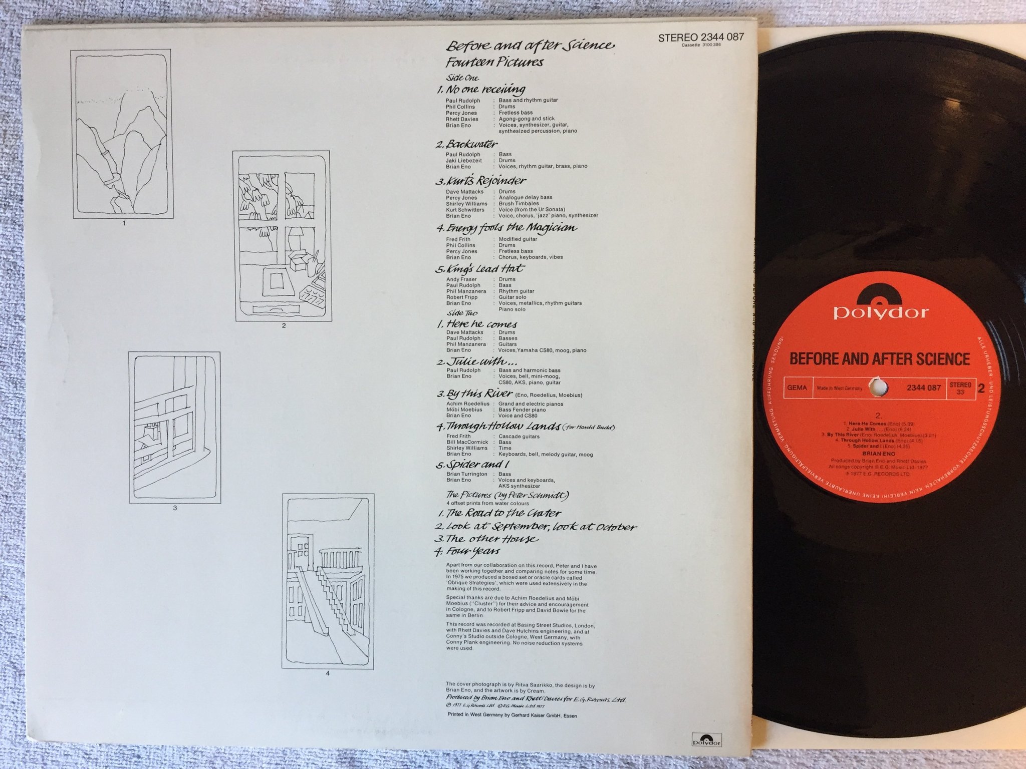 Omslagsbild för skivan BRIAN ENO before and after science LP -77 Ger POLYDOR 2344087 + art prints