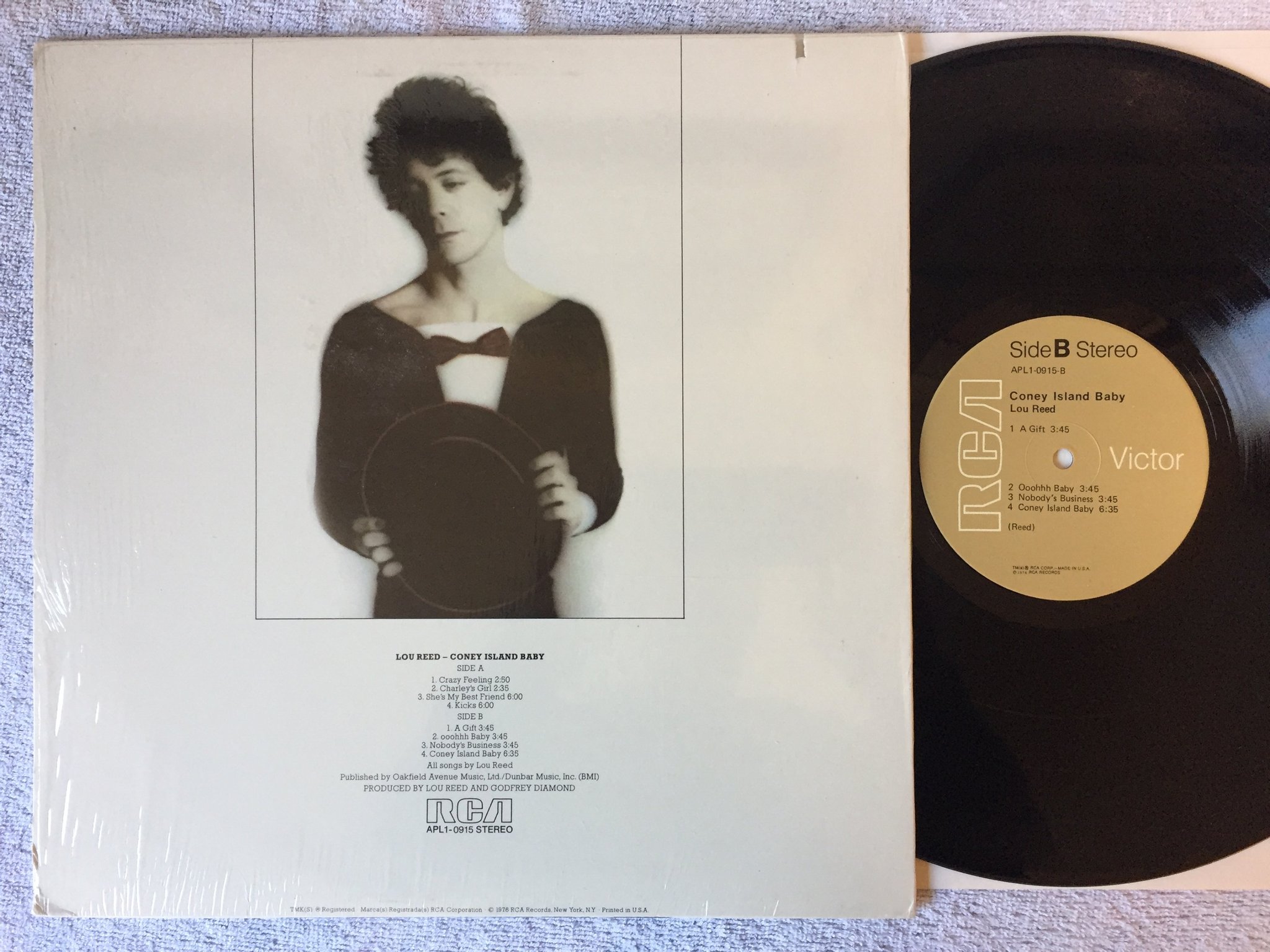 Omslagsbild för skivan ?LOU REED coney island baby LP -76 US RCA APL1-0915