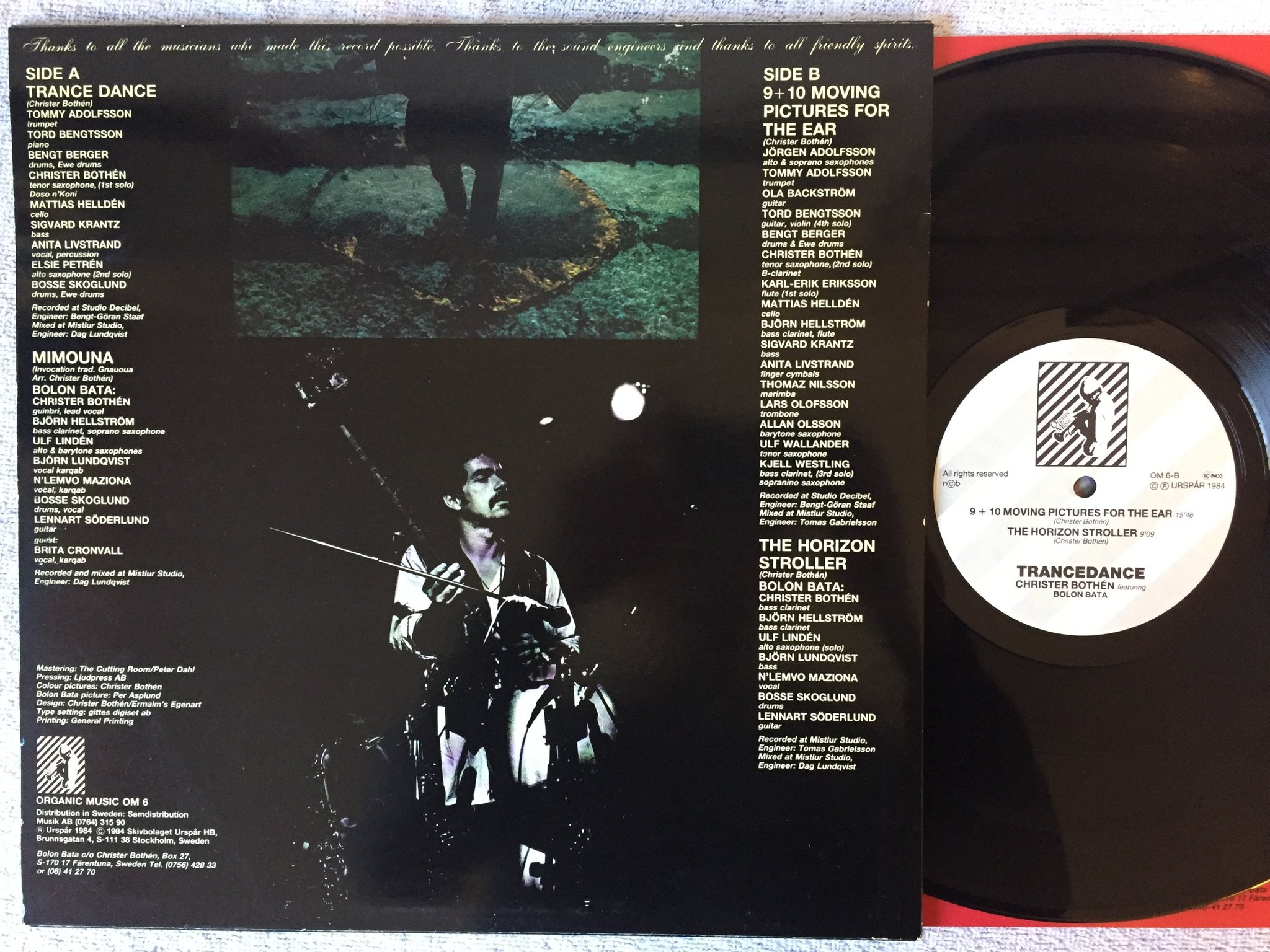 Omslagsbild för skivan CHRISTER BOTHÉN & BOLON BATA trancedance LP -84 ORGANIC MUSIC OM-6 jazz