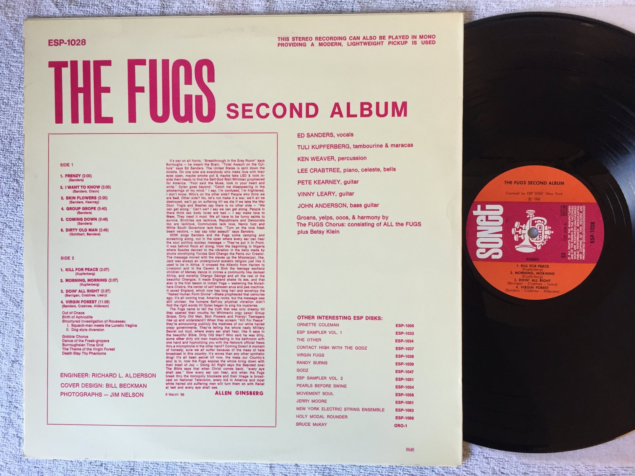 Omslagsbild för skivan THE FUGS second album LP (NCB) -68 Swe SONET ESP 1028