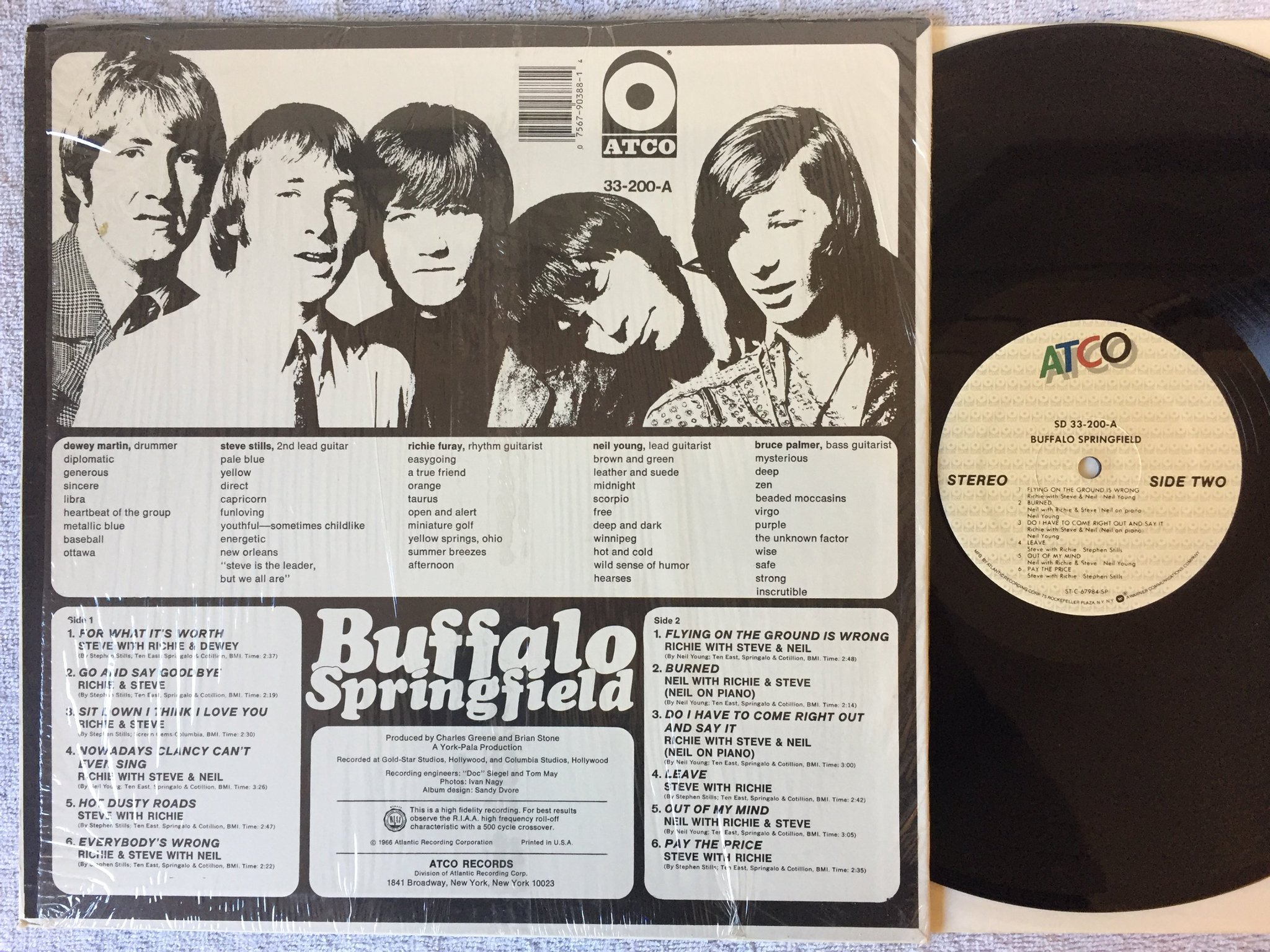 Omslagsbild för skivan BUFFALO SPRINGFIELD s/t LP re US ATCO SD 33-200