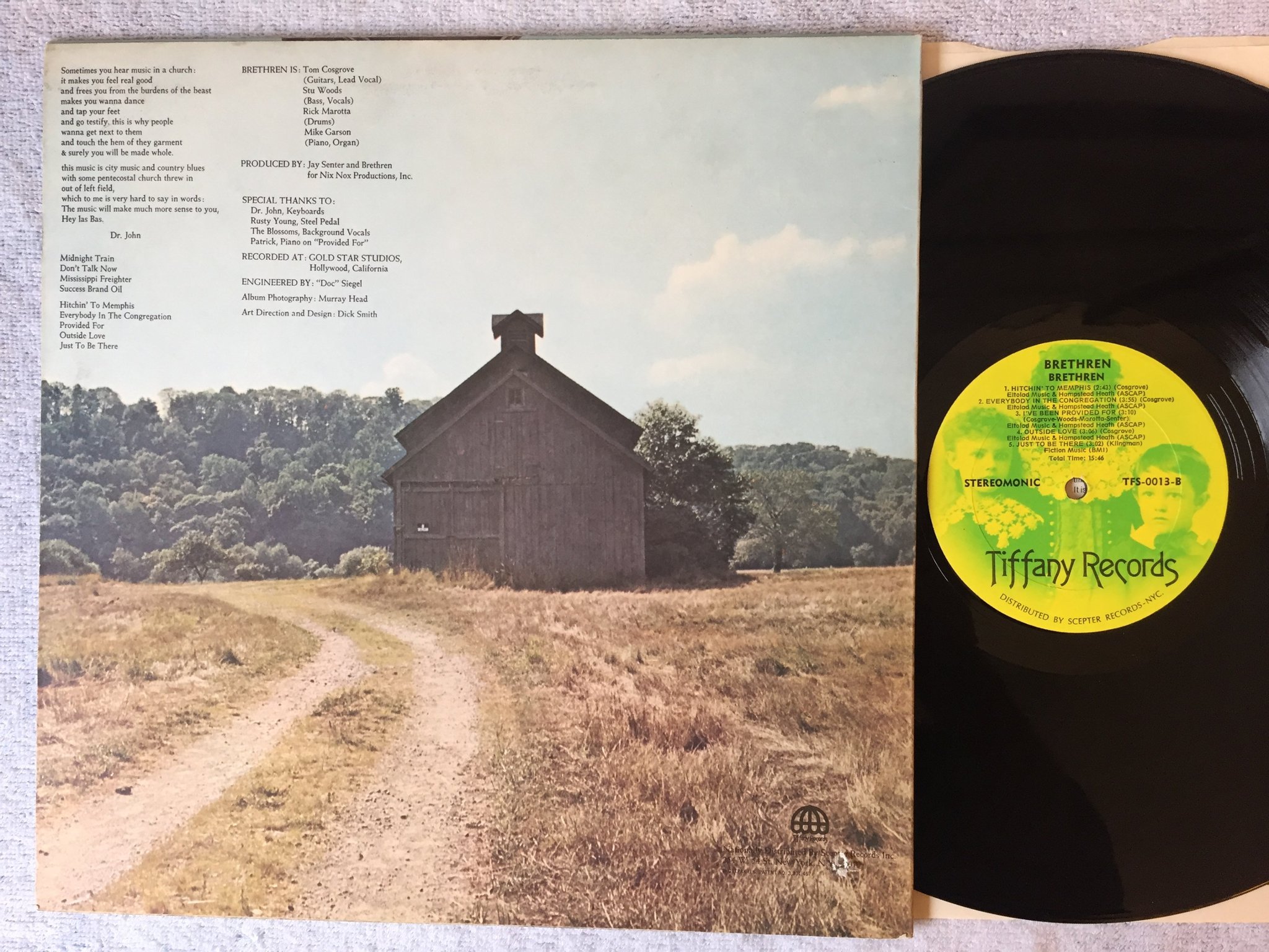 Omslagsbild för skivan BRETHREN s/t LP -70 US TIFFANY TFS-0013 Blues folk rock