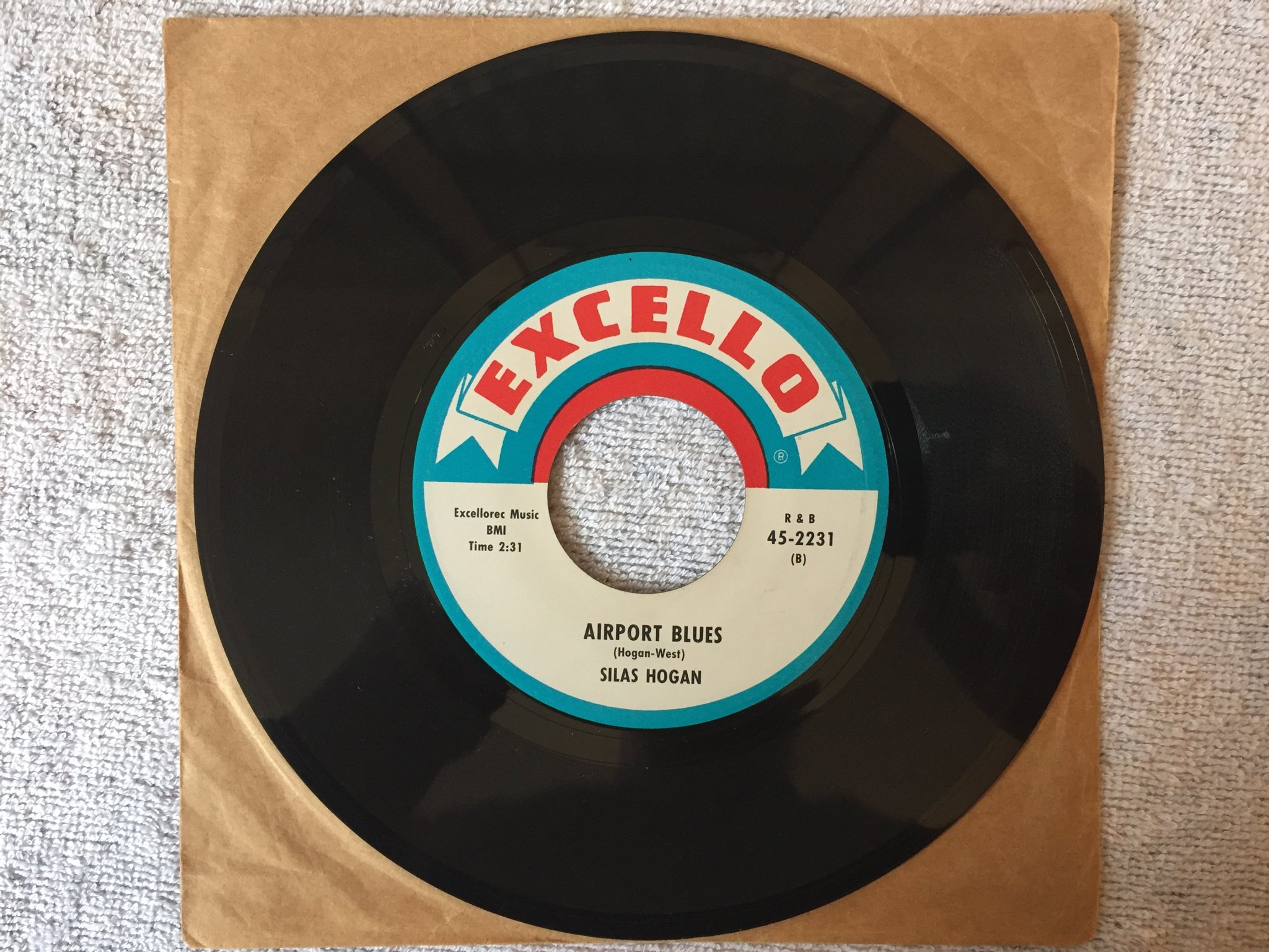 Omslagsbild för skivan SILAS HOGAN I'm gonna quit ... 7"single US EXCELLO 45-2231 rhythm & blues VERY R