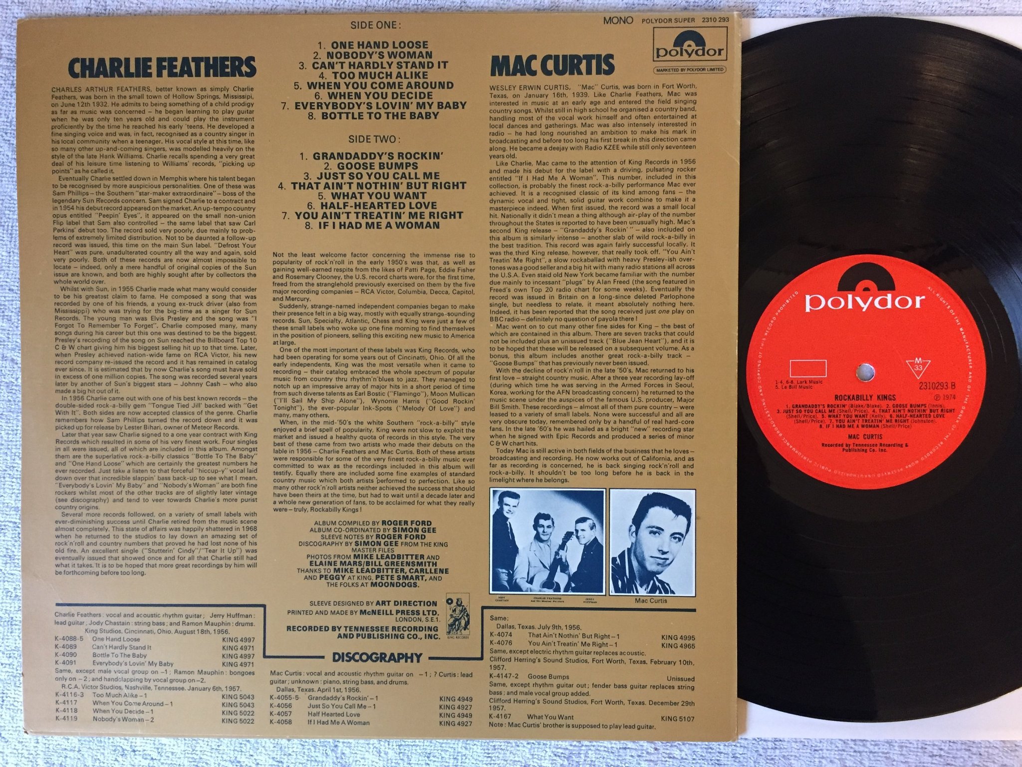 Omslagsbild för skivan MAC CURTIS rockabilly kings LP -74 UK POLYDOR 2310293