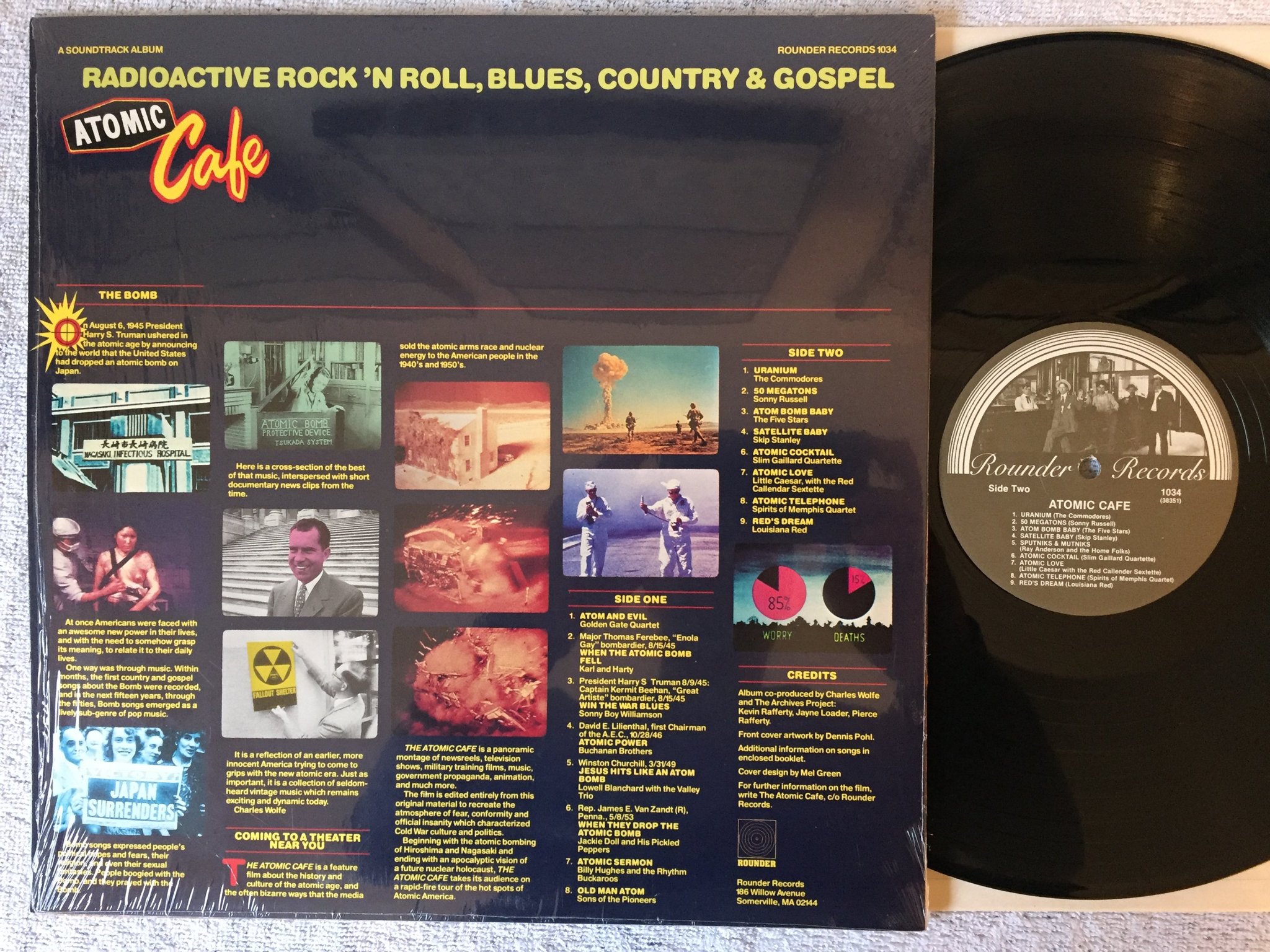 Omslagsbild för skivan V/A Atomic Cafe: A Soundtrack Album LP -82 US ROUNDER 1034