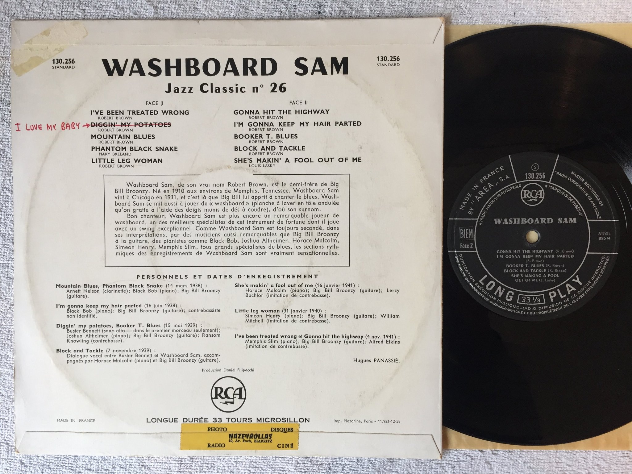 Omslagsbild för skivan WASHBOARD SAM s/t 10"LP -58 Fra RCA 130.256