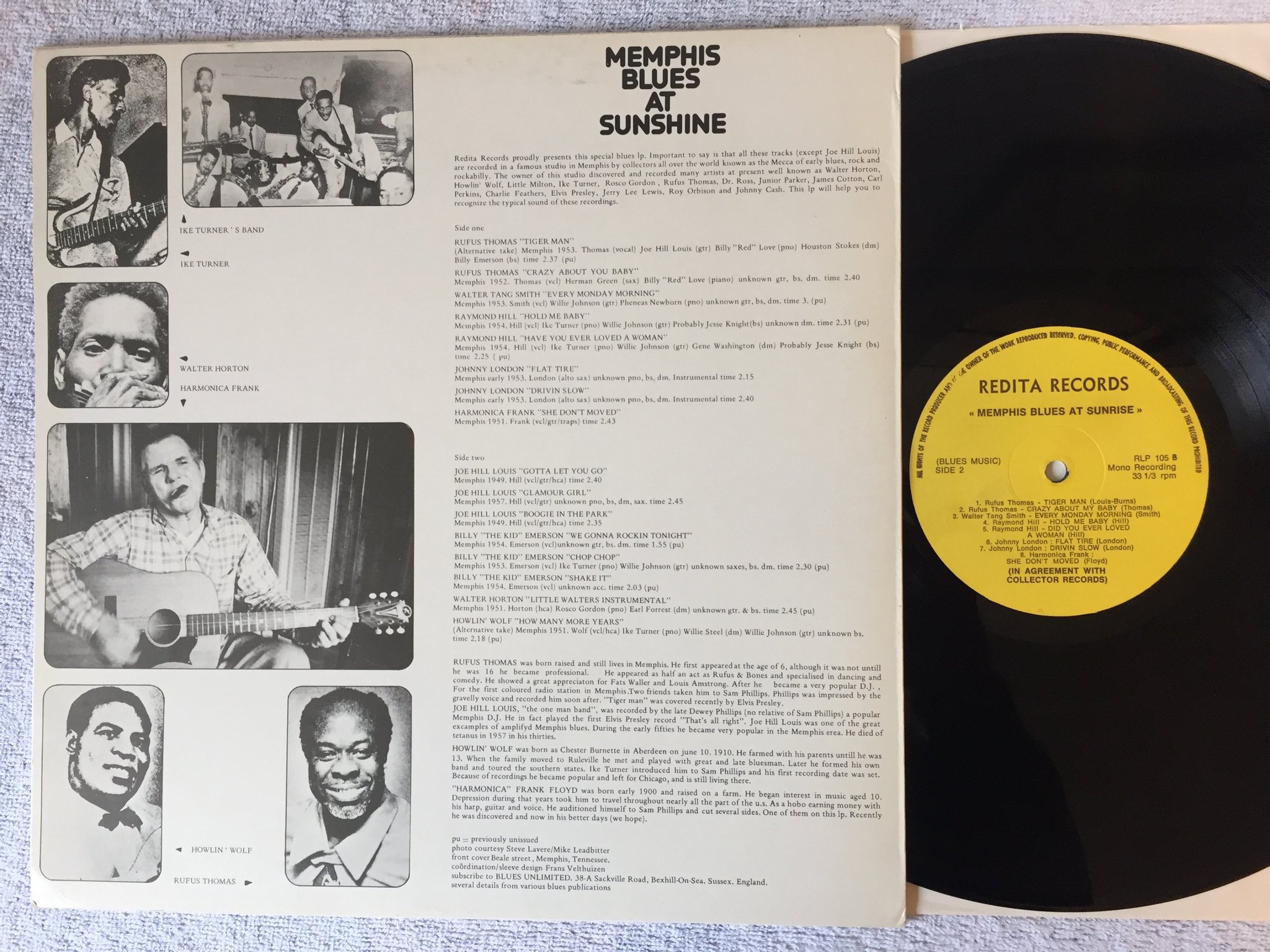 Omslagsbild för skivan V/A Memphis blues at sunrise LP -73 UK REDITA RLP 105 blues