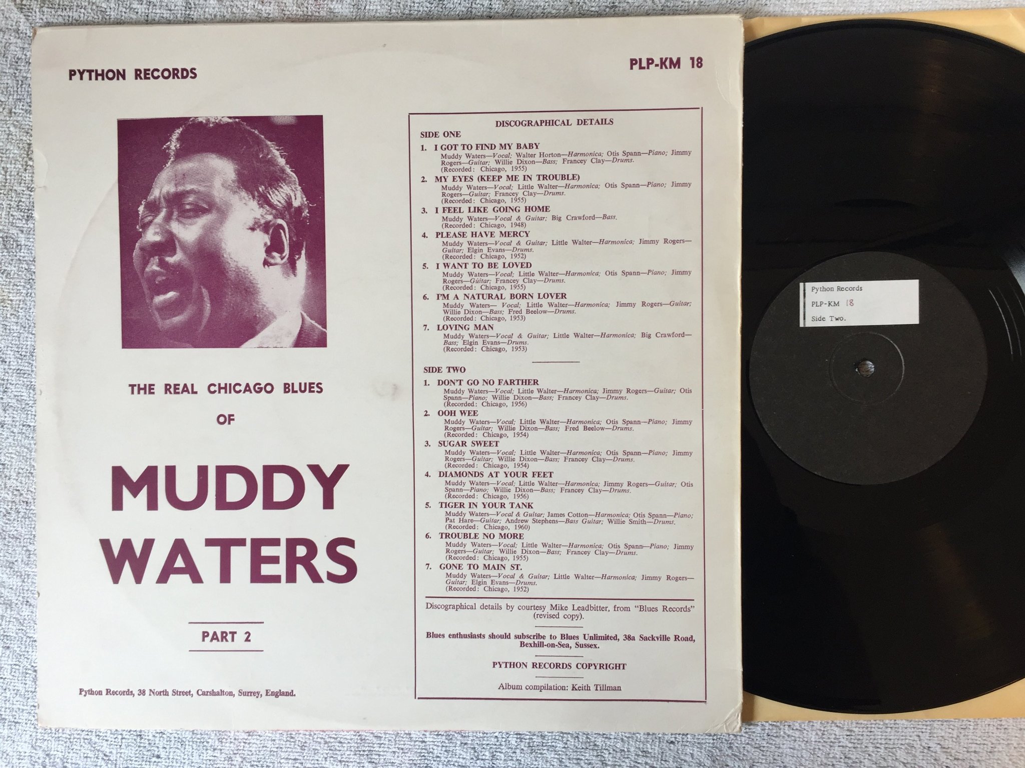 Omslagsbild för skivan MUDDY WATERS part 2 LP -71 UK PYTHON RECORDS PLP-KM 18 blues RARE!