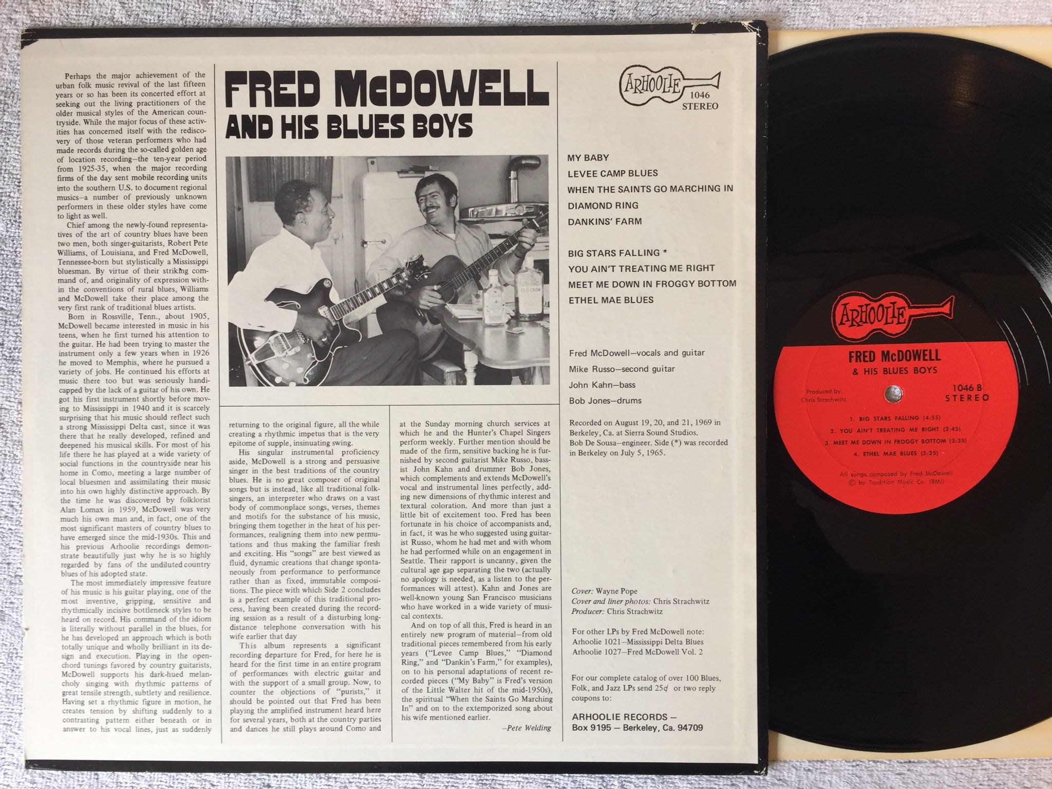 Omslagsbild för skivan FRED McDOWELL & His blues boys LP re US ARHOOLIE 1046 
