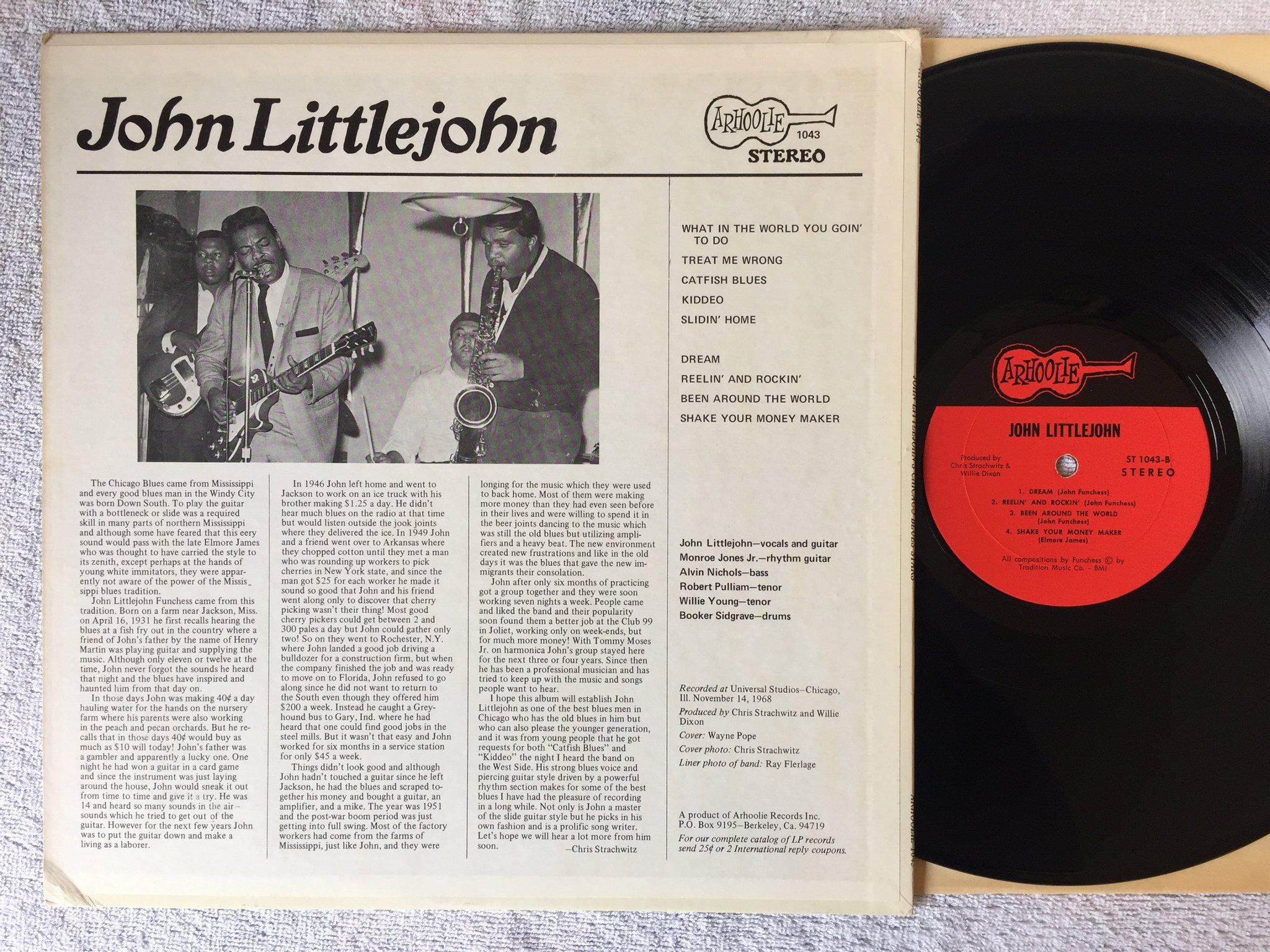 Omslagsbild för skivan JOHN LITTLEJOHN Chicago blues stars LP US ARHOOLIE F1043