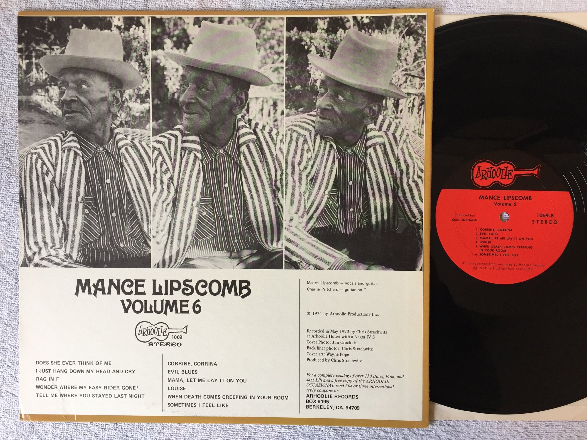 Omslagsbild för skivan MANCE LIPSCOMB volume 6 LP US ARHOOLIE F1069