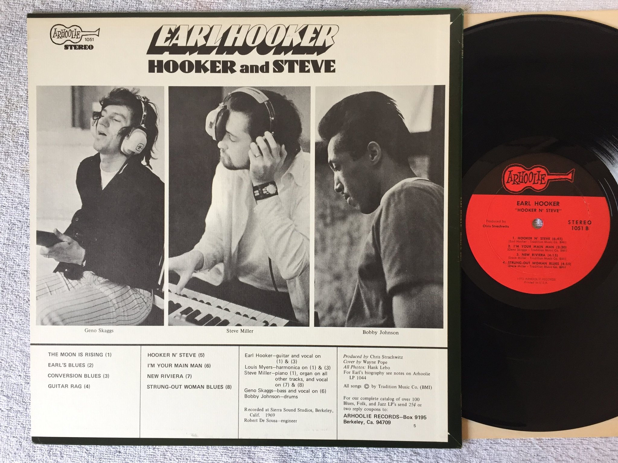 Omslagsbild för skivan EARL HOOKER Hooker n' Steve  LP US ARHOOLIE F1051