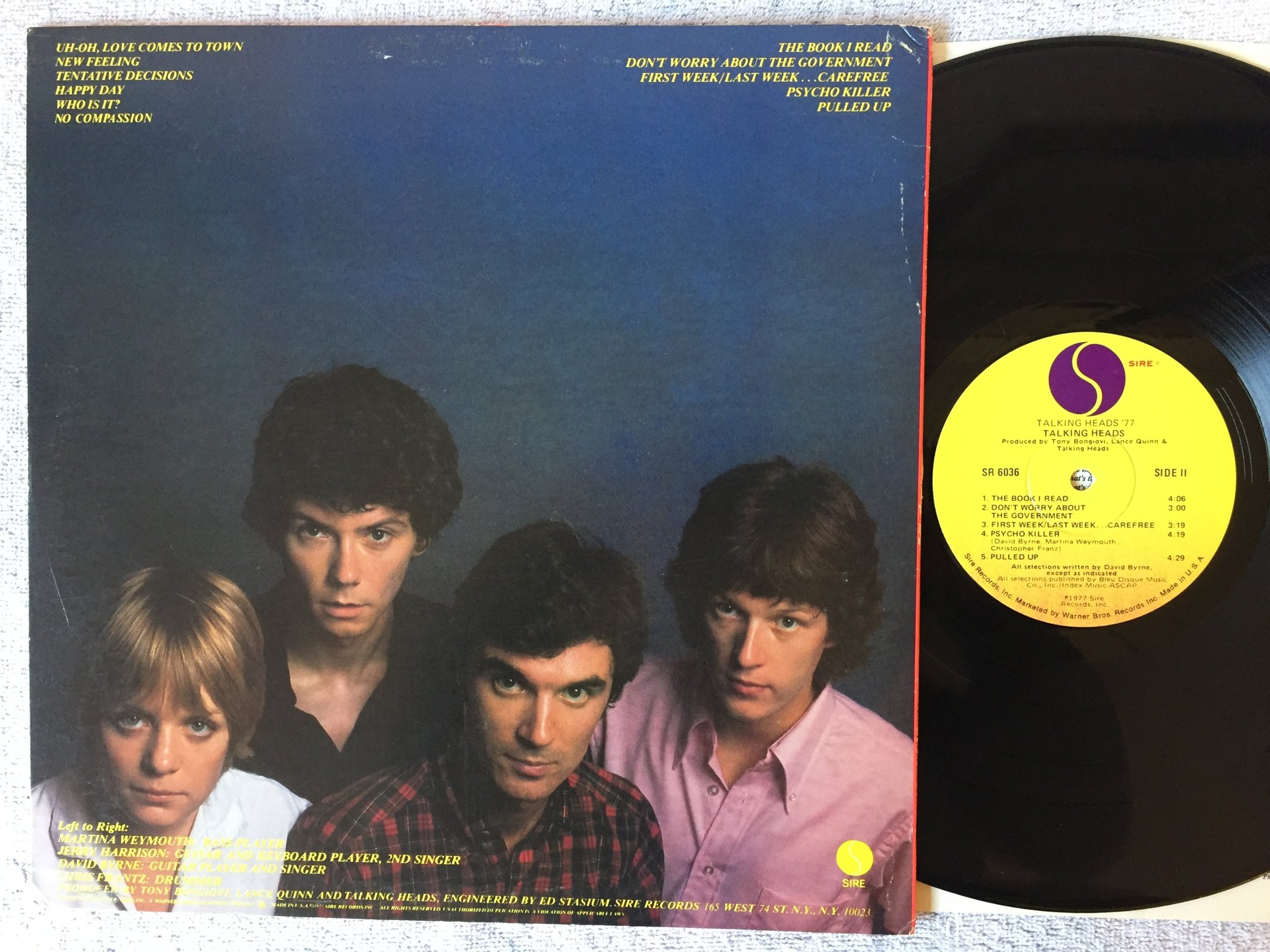 Omslagsbild för skivan TALKING HEADS '77 LP -77  US SIRE SR 6036