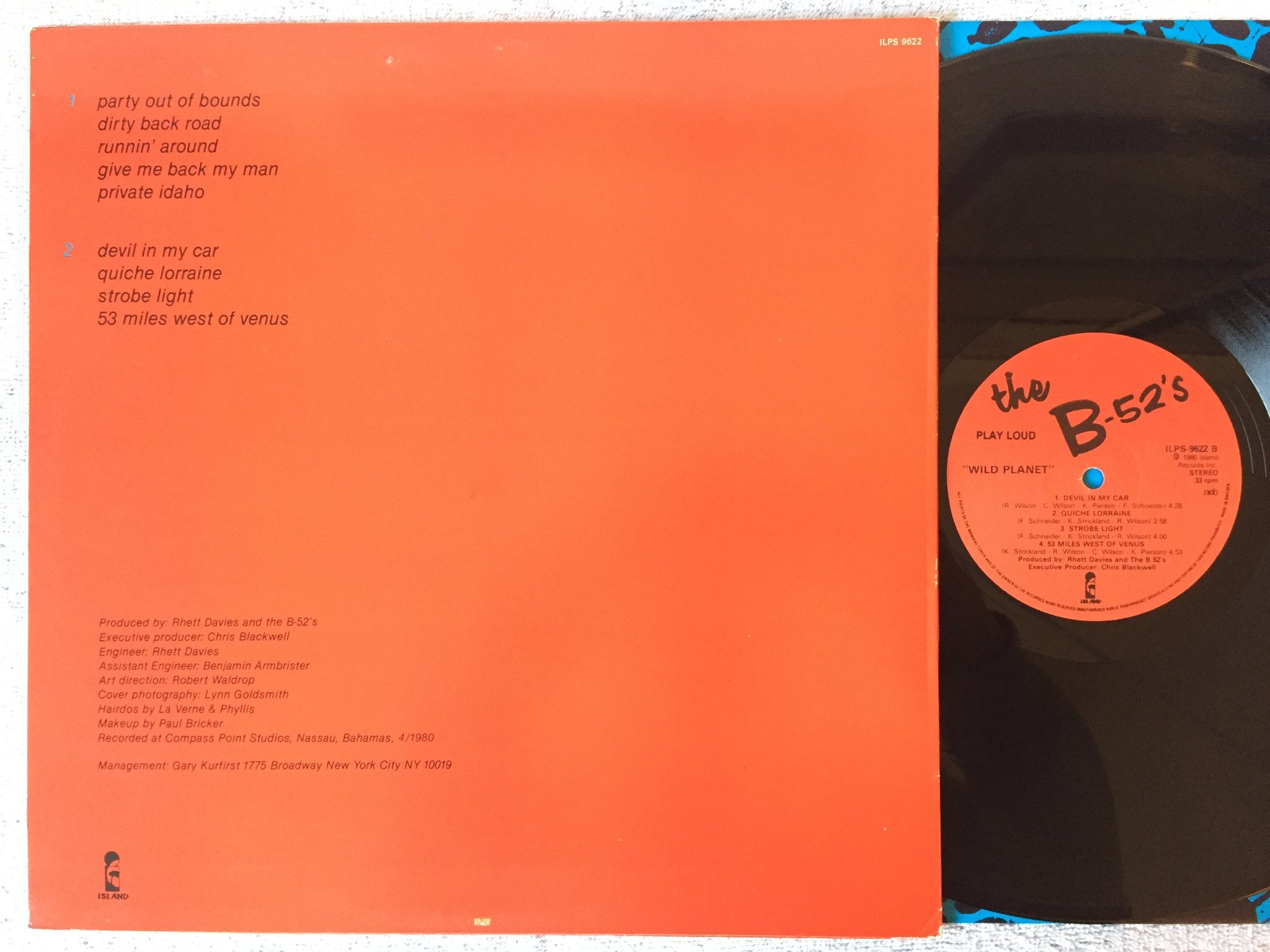 Omslagsbild för skivan THE B-52'S wild planet LP -80 ncb ISLAND ILPS 9622