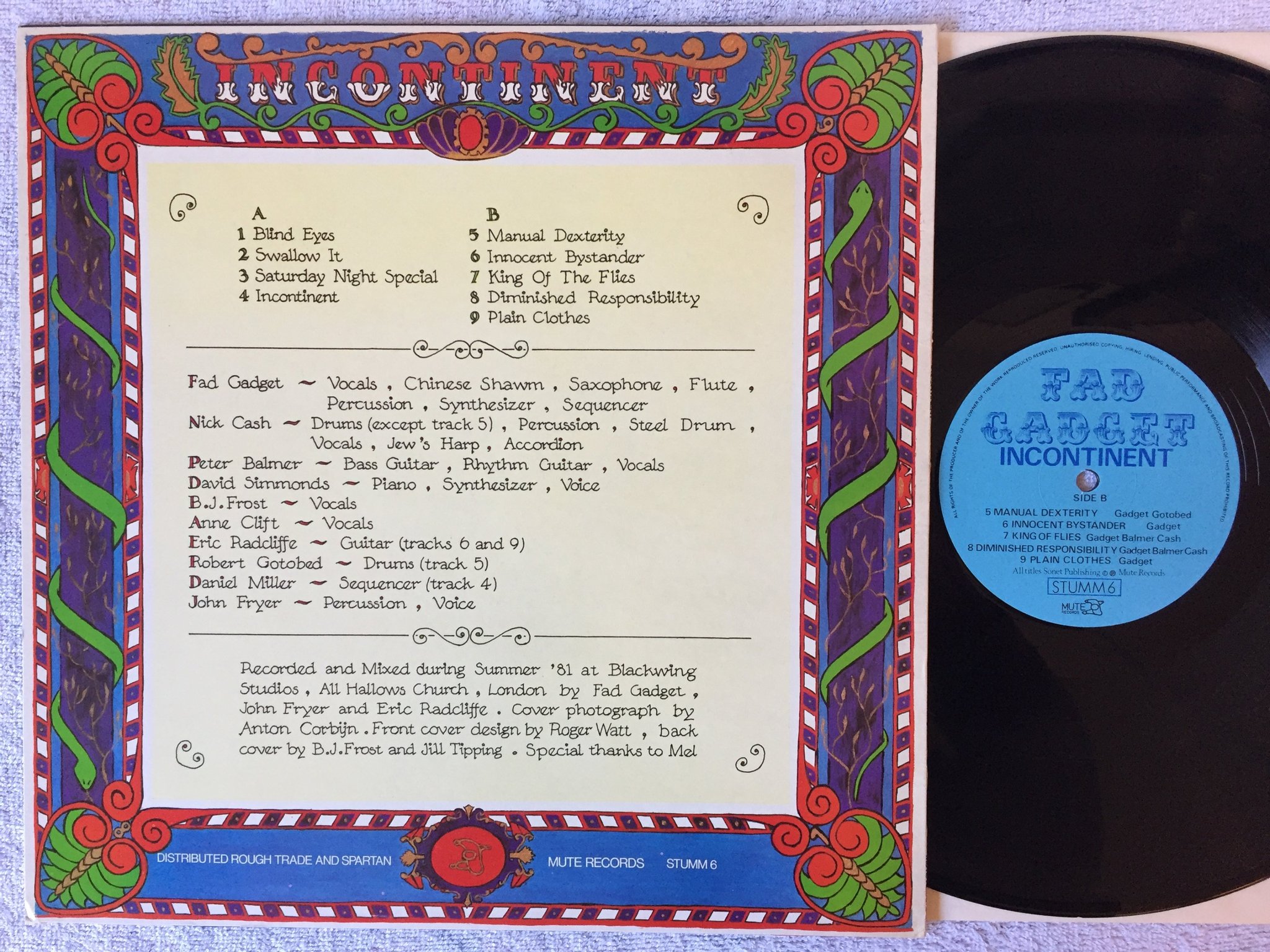 Omslagsbild för skivan FAD GADGET Incontinent LP -81 UK MUTE STUMM 6