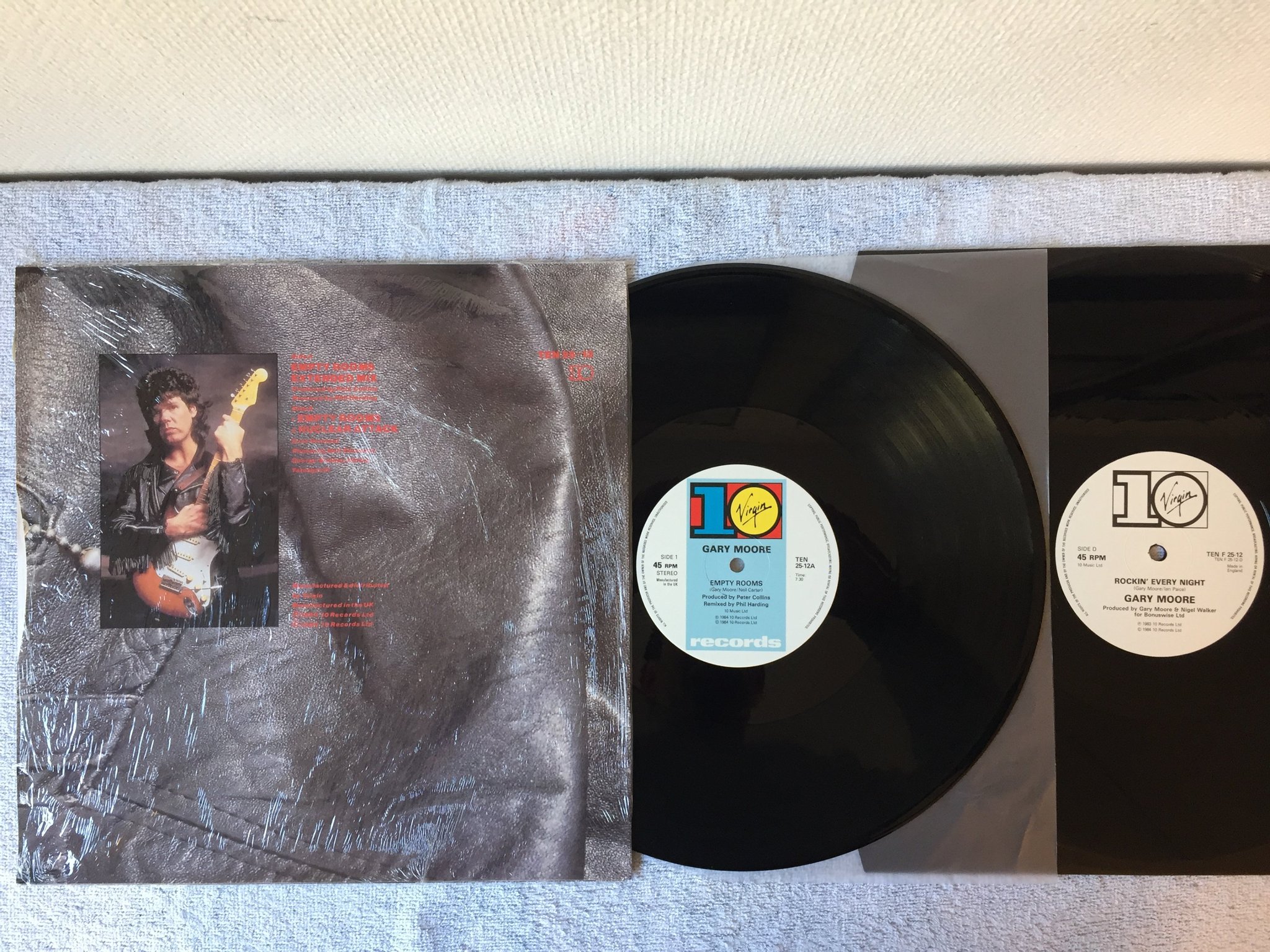 Omslagsbild för skivan Gary Moore - Empty Rooms 2x12"single -84 UK 10 RECORDS TEN F 25-12