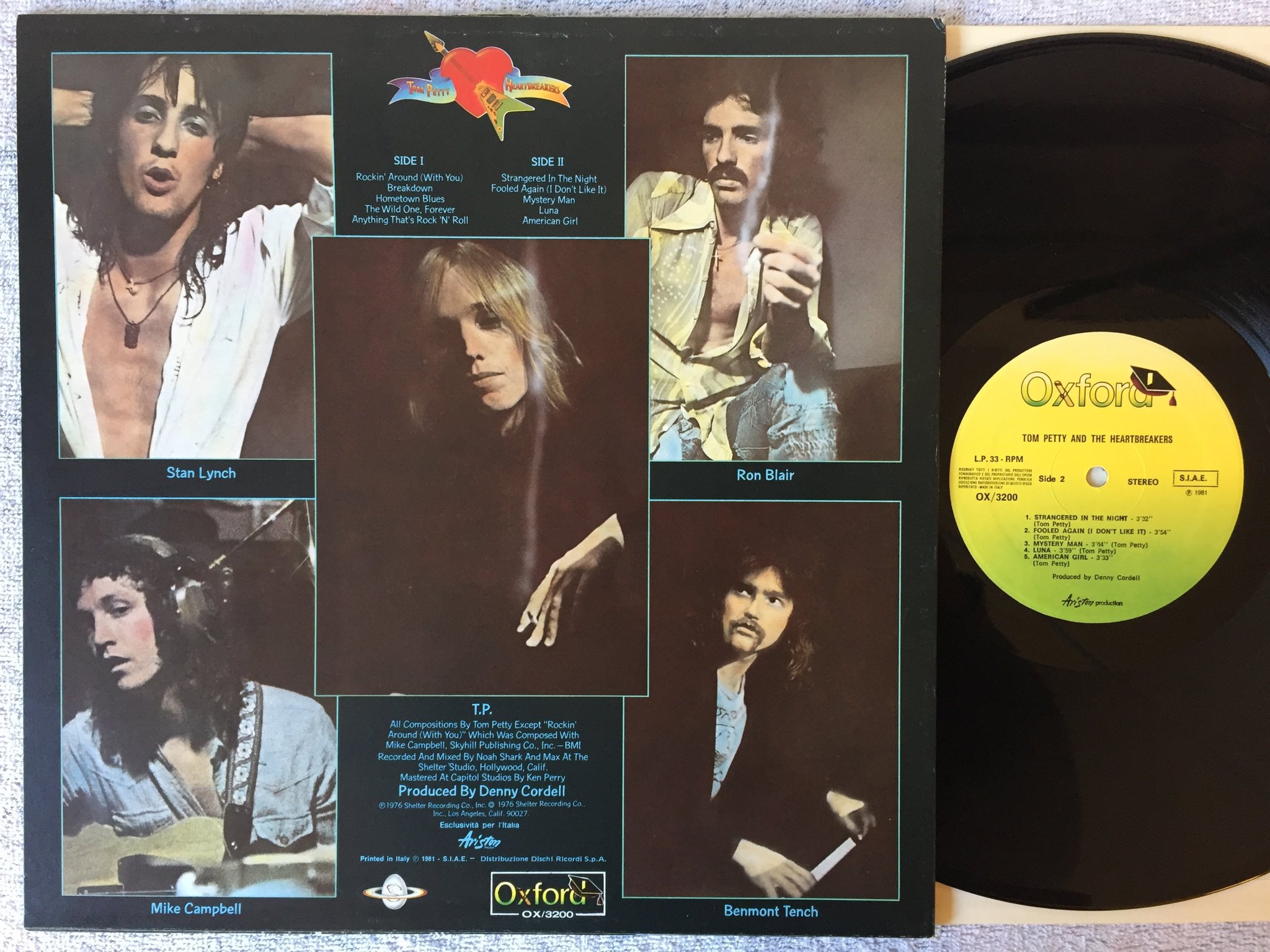 Omslagsbild för skivan Tom Petty And The Heartbreakers  s/t LP -81 Ita OXFORD OX/3200
