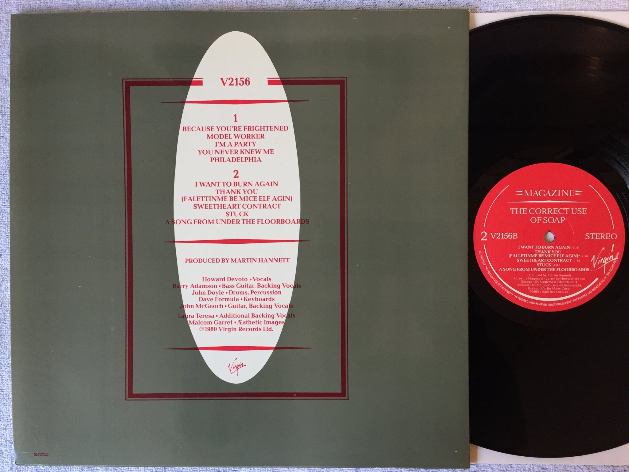 Omslagsbild för skivan MAGAZINE The Correct Use Of Soap LP -80 Fin VIRGIN V2156