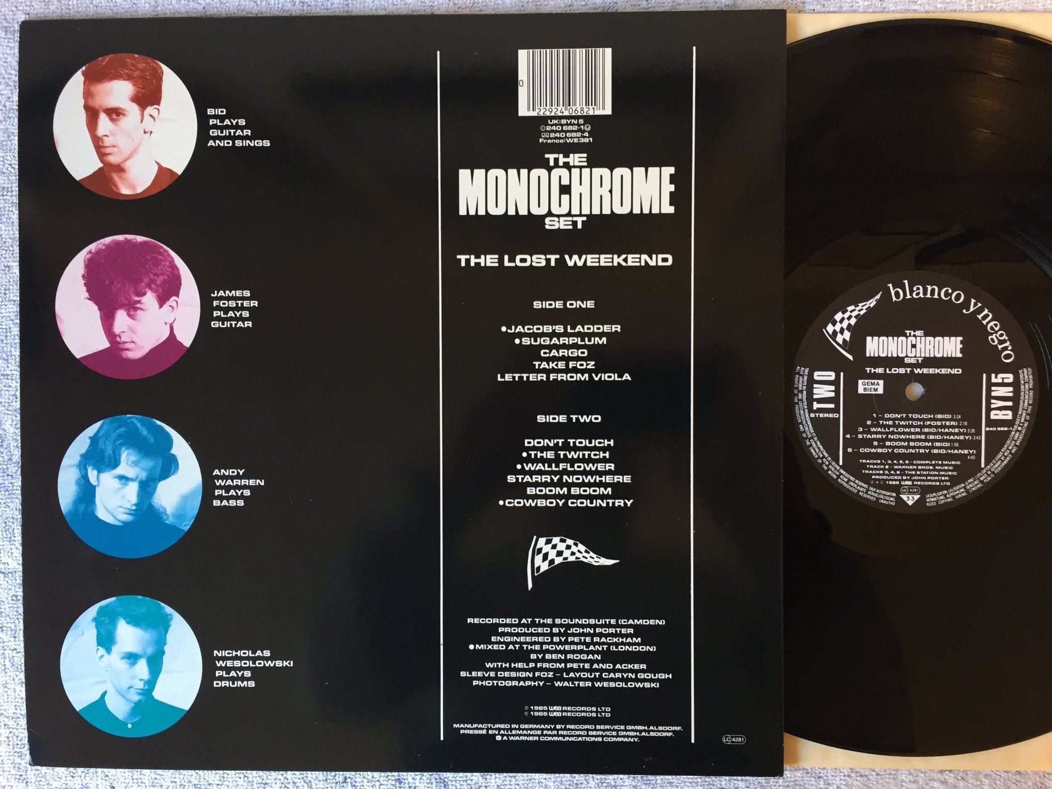 Omslagsbild för skivan THE MONOCHROME SET The Lost Weekend LP -85 UK BLANCO Y NEGRO BYN5