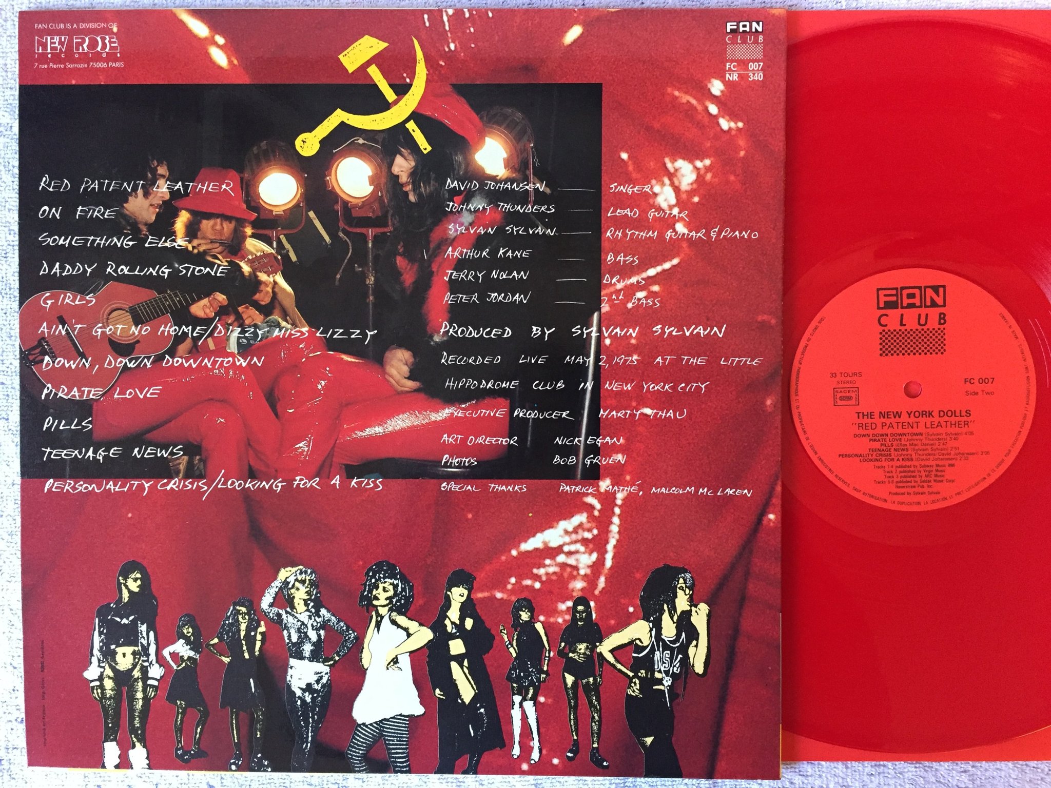 Omslagsbild för skivan NEW YORK DOLLS Red Patent LeatherLP -84 Fra FAN CLUB FC007 red vinyl 
