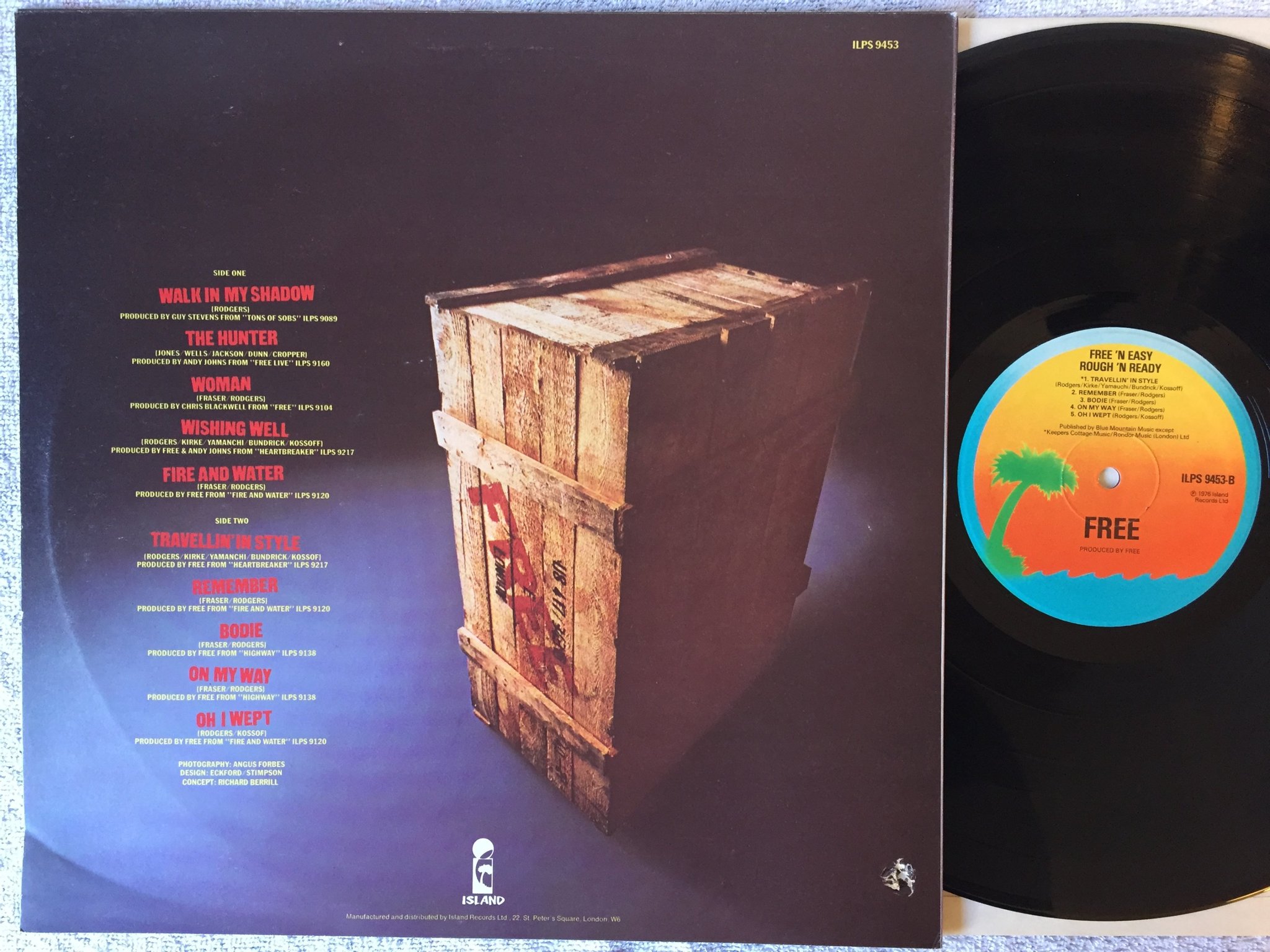 Omslagsbild för skivan FREE free & easy, rough & ready LP -76 UK ISLAND ILPS 9453