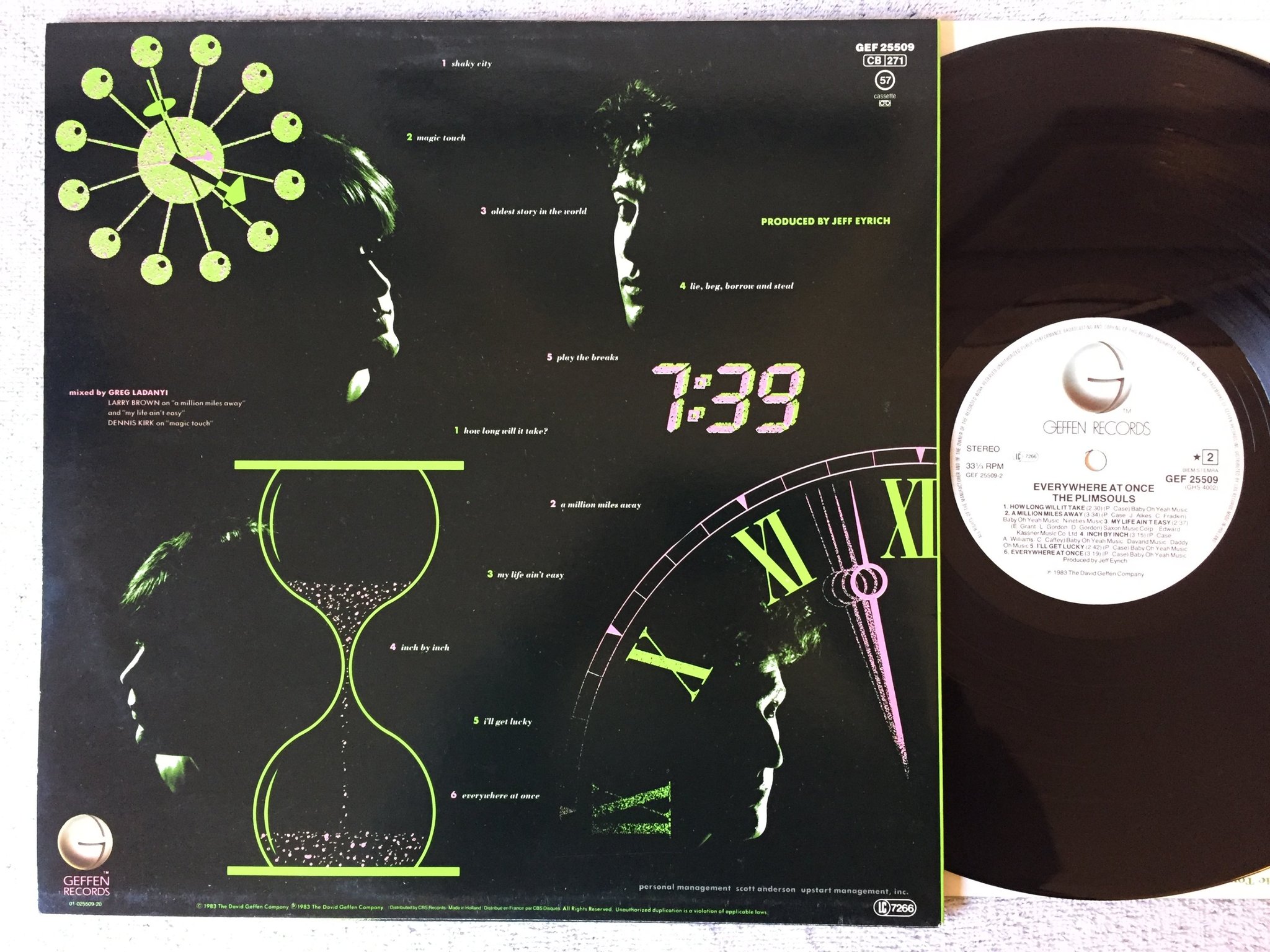Omslagsbild för skivan THE PLIMSOULS Everywhere At Once LP -83 GEFFEN GEF 25509