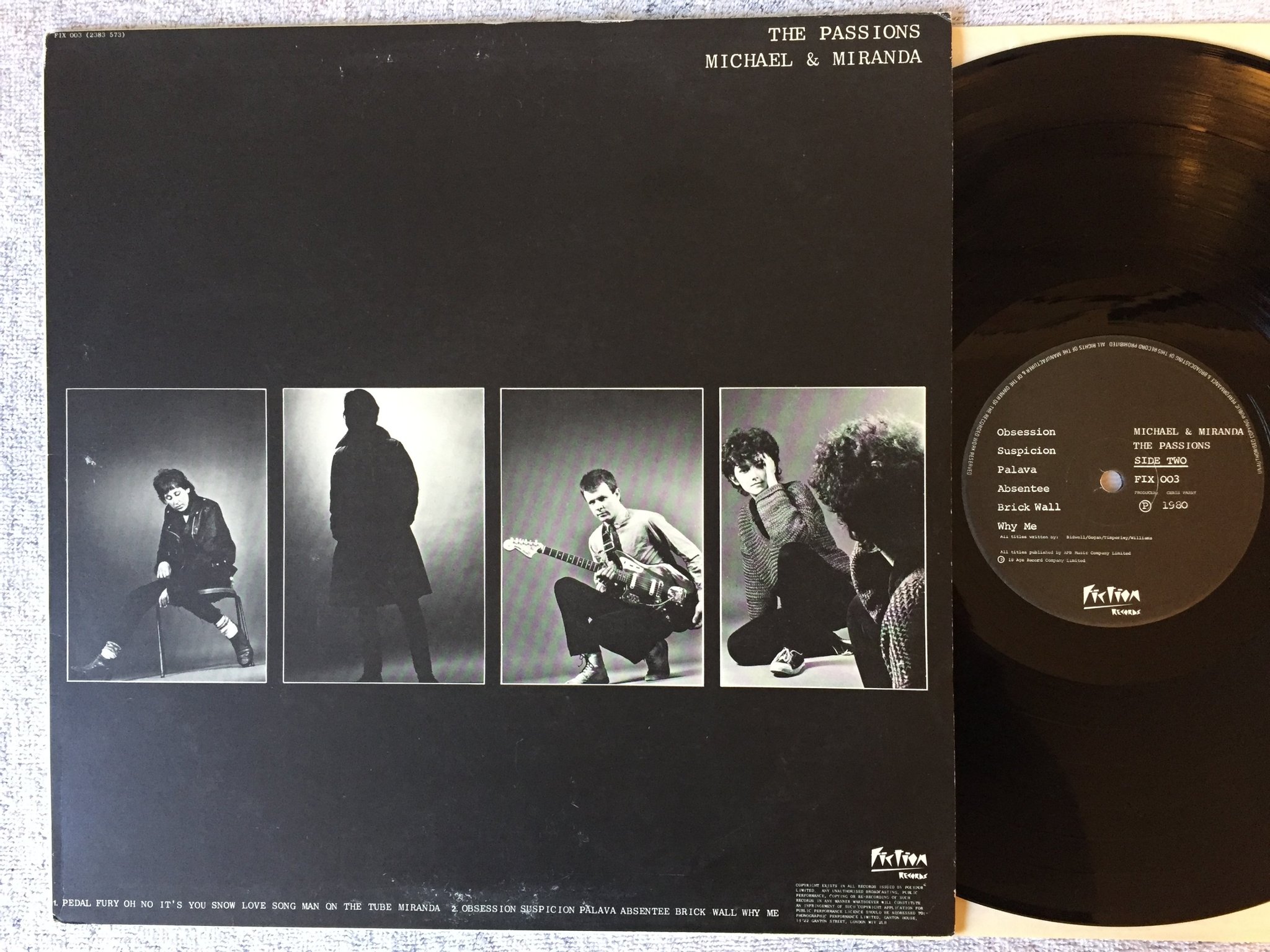 Omslagsbild för skivan THE PASSIONS Michael & Miranda LP -80 UK FICTION FIX 003