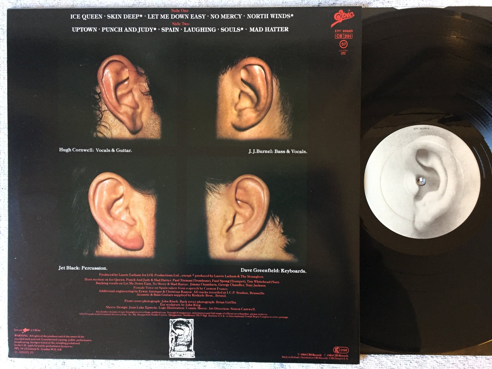 Omslagsbild för skivan THE STRANGLERS aural sculpture LP -84 Hol EPIC EPC 26220