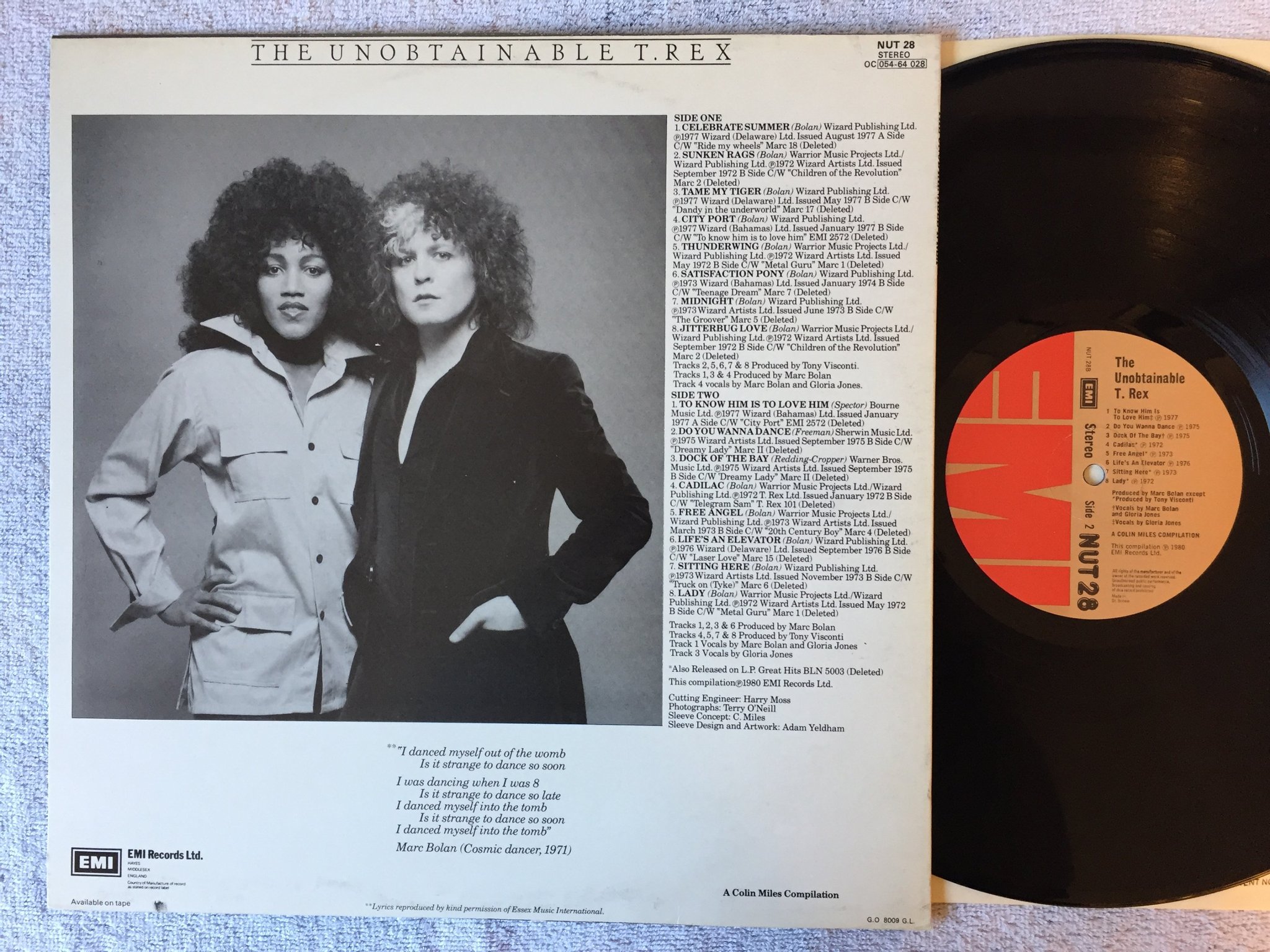 Omslagsbild för skivan T REX the unobtainable LP -80 UK EMI NU 28 