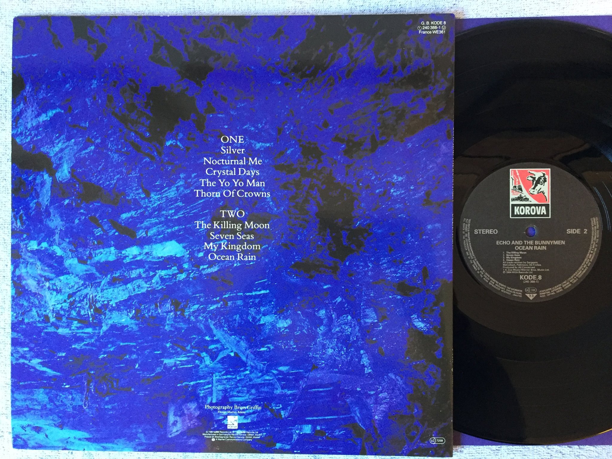 Omslagsbild för skivan ECHO & THE BUNNYMEN Ocean Rain LP -84  KOROVA KODE 8