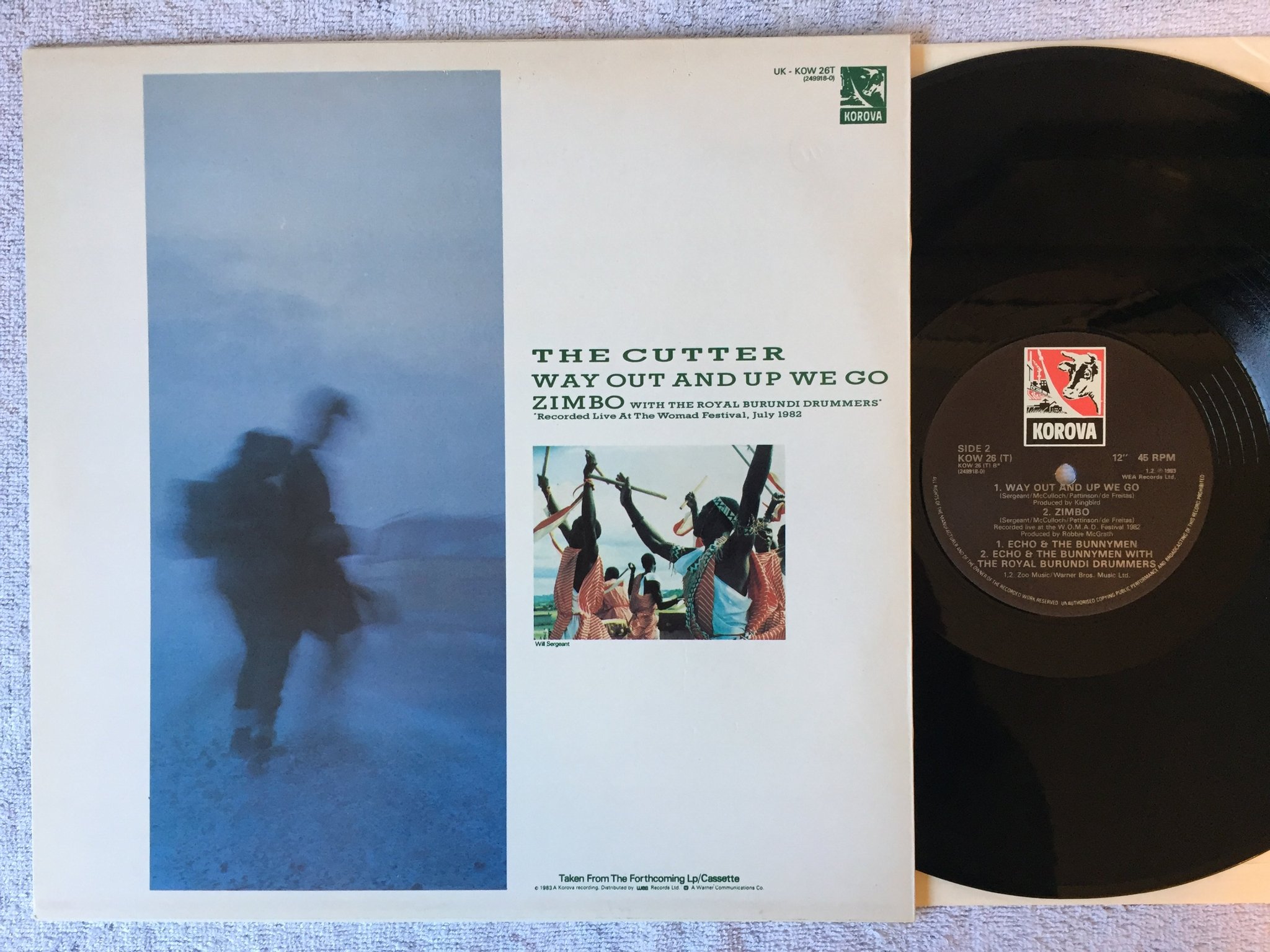 Omslagsbild för skivan ECHO & THE BUNNYMEN The Cutter 12"single -83 UK KOROVA KOW-26(T)  