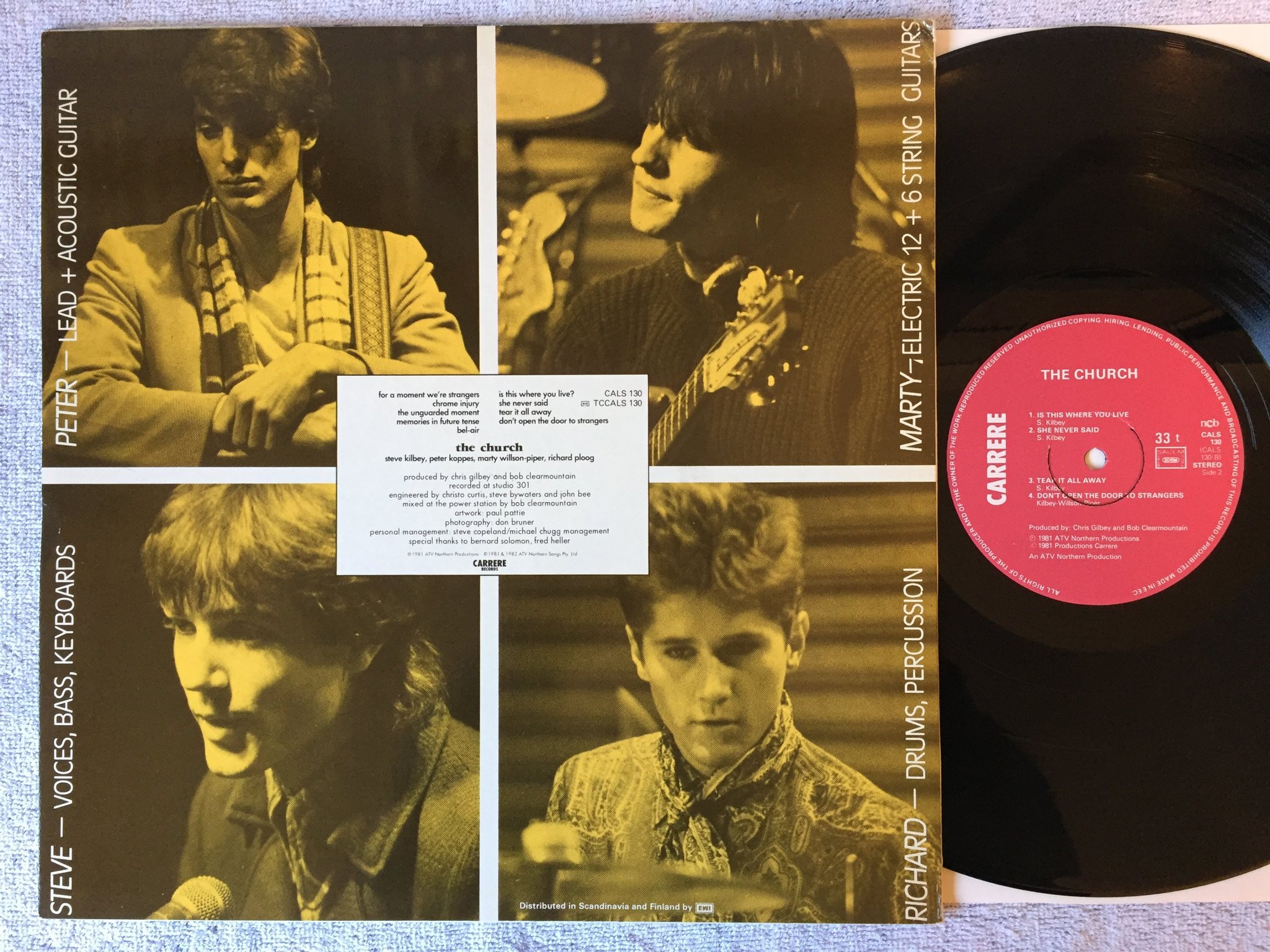 Omslagsbild för skivan THE CHURCH s/t LP -82 ncb CARRERE CALS 130