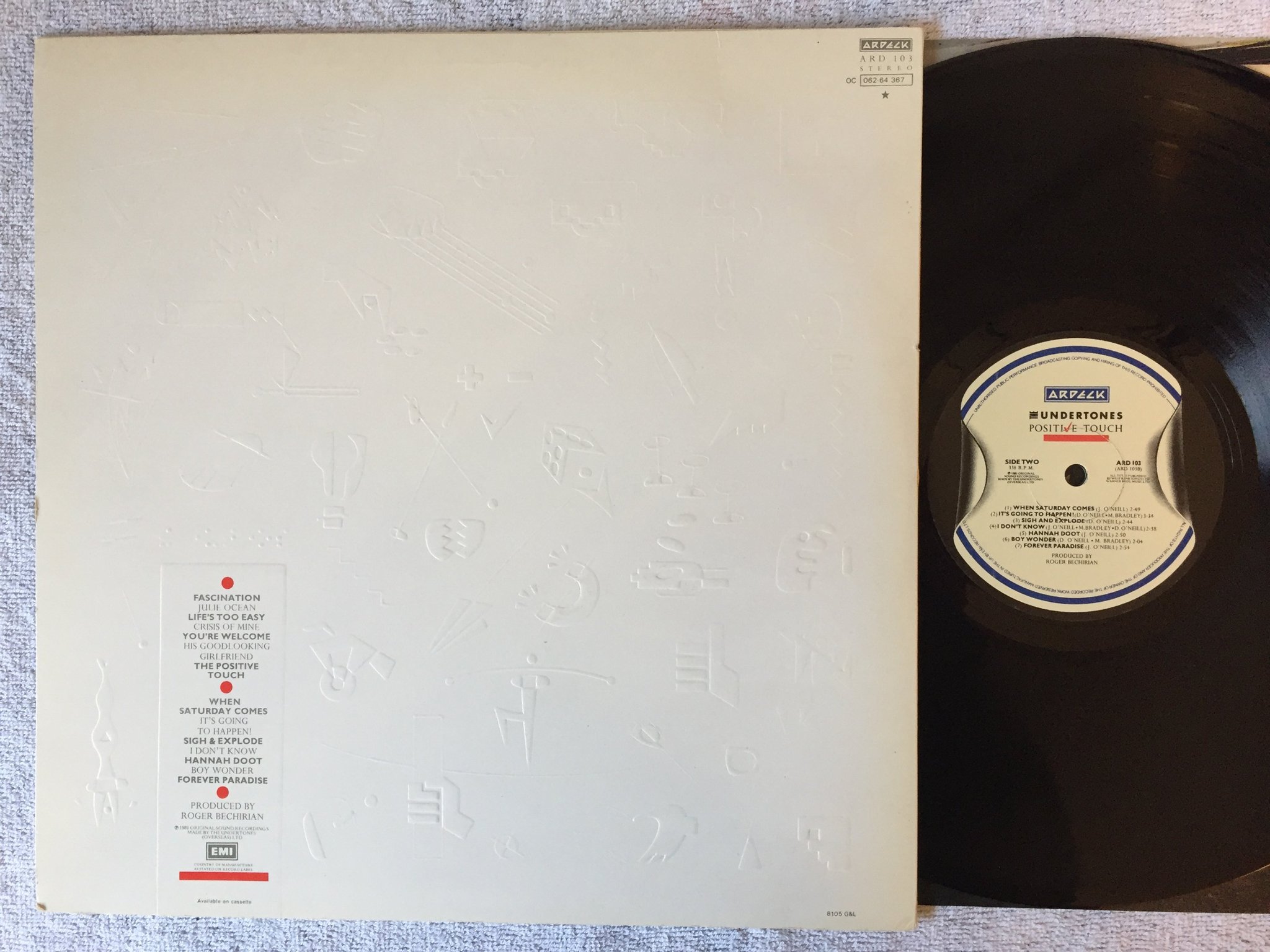 Omslagsbild för skivan THE UNDERTONES Positive Touch LP -81 UK ardeck ARD 103